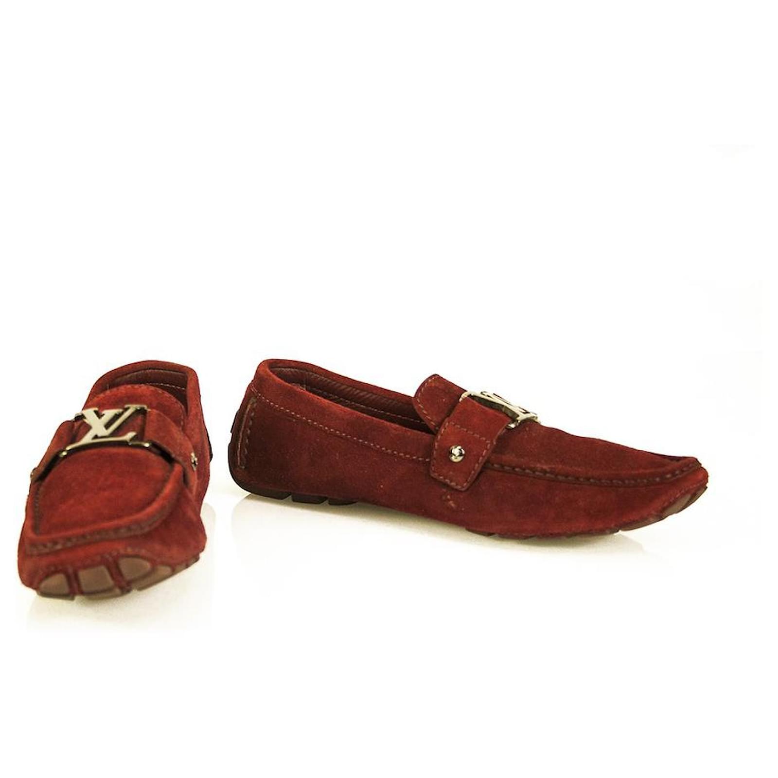 Louis Vuitton Men's Burgundy Monte Carlo Suede Moccasin Car Shoes Loafers 8  Red ref.873600 - Joli Closet
