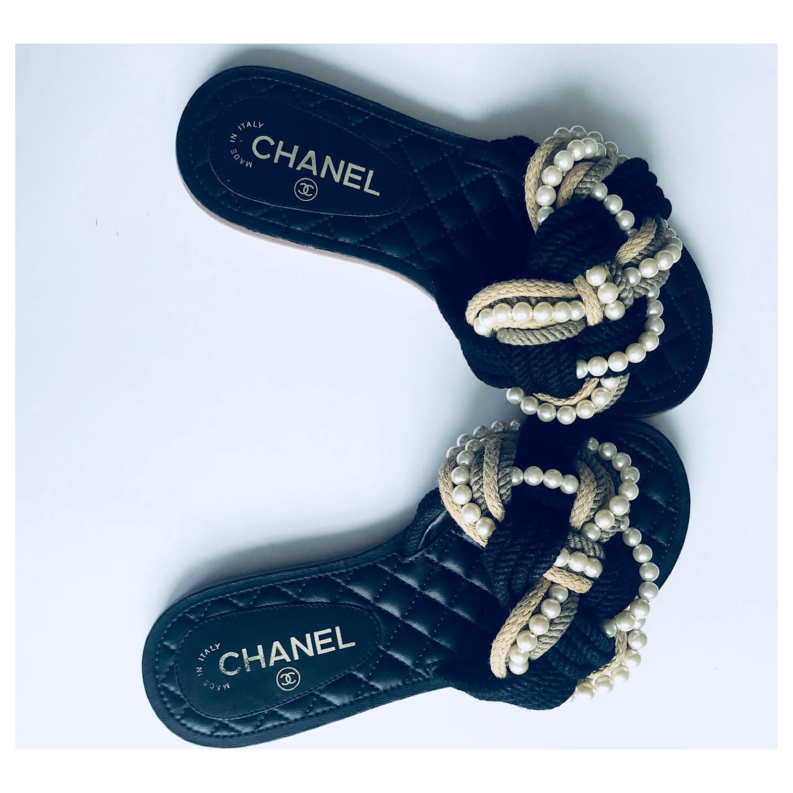 Flats Chanel Pearl Rope Mules Size 37 EU