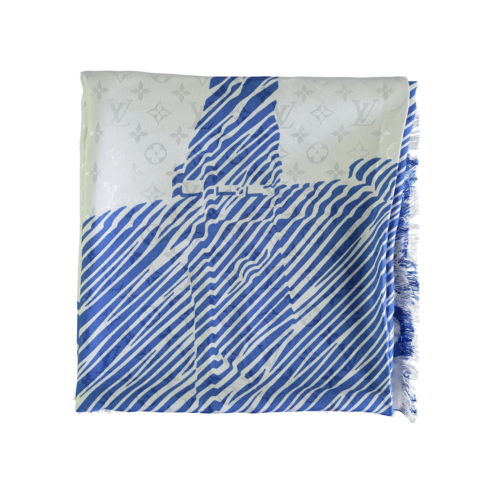 Louis Vuitton Blue and White Alma Print Scarf ref.874157 - Joli Closet