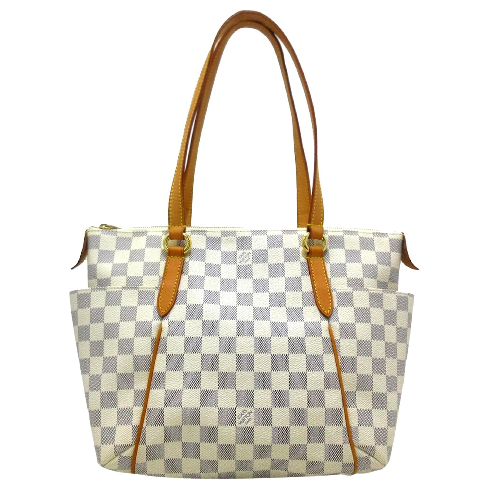 Louis Vuitton White Damier Azur Totally PM Cloth ref.874237 - Joli Closet