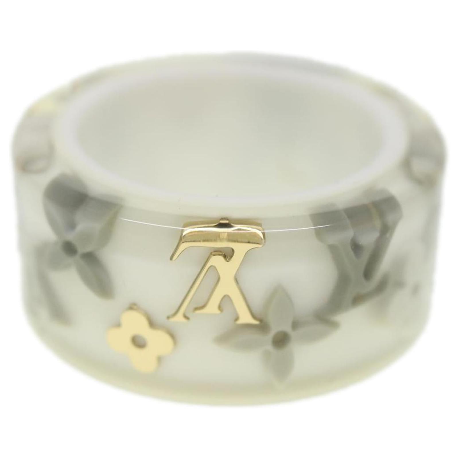 LOUIS VUITTON Monogram Farandole Ring L White Gray M65815 LV Auth 39206  Grey ref.874256 - Joli Closet