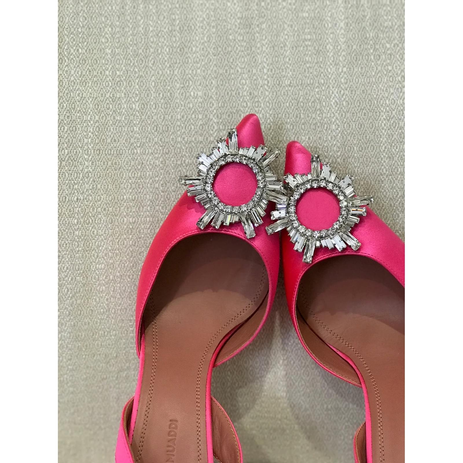 AMINA MUADDI Heels T.EU 37.5 cloth Pink ref.874433 - Joli Closet AMINA MUADDI Heels T.EU 37.5 cloth Pink ref.874433 - Joli Closet