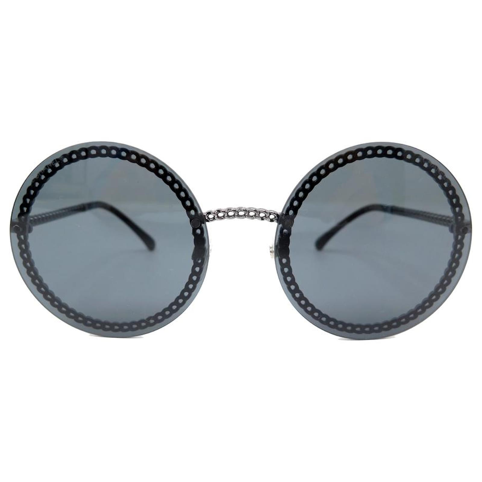 chanel round chain sunglasses