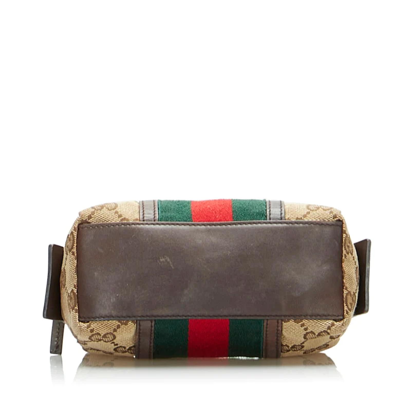Gucci GG Canvas Web Vanity Pouch 256639 Beige Cloth ref
