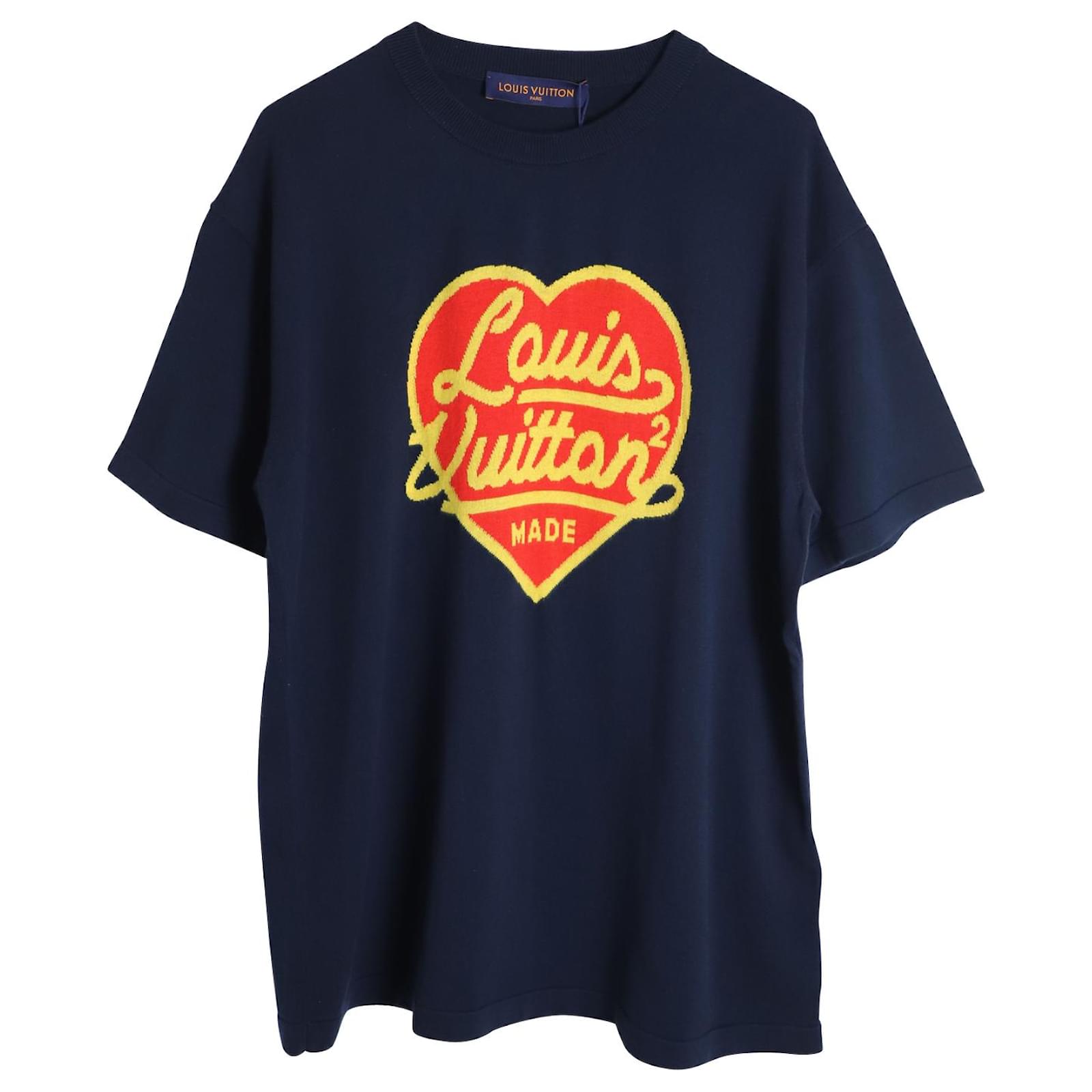 Louis Vuitton x Nigo Intarsia Jacquard Heart Crewneck Knit Crewneck T-shirt  Sz M 