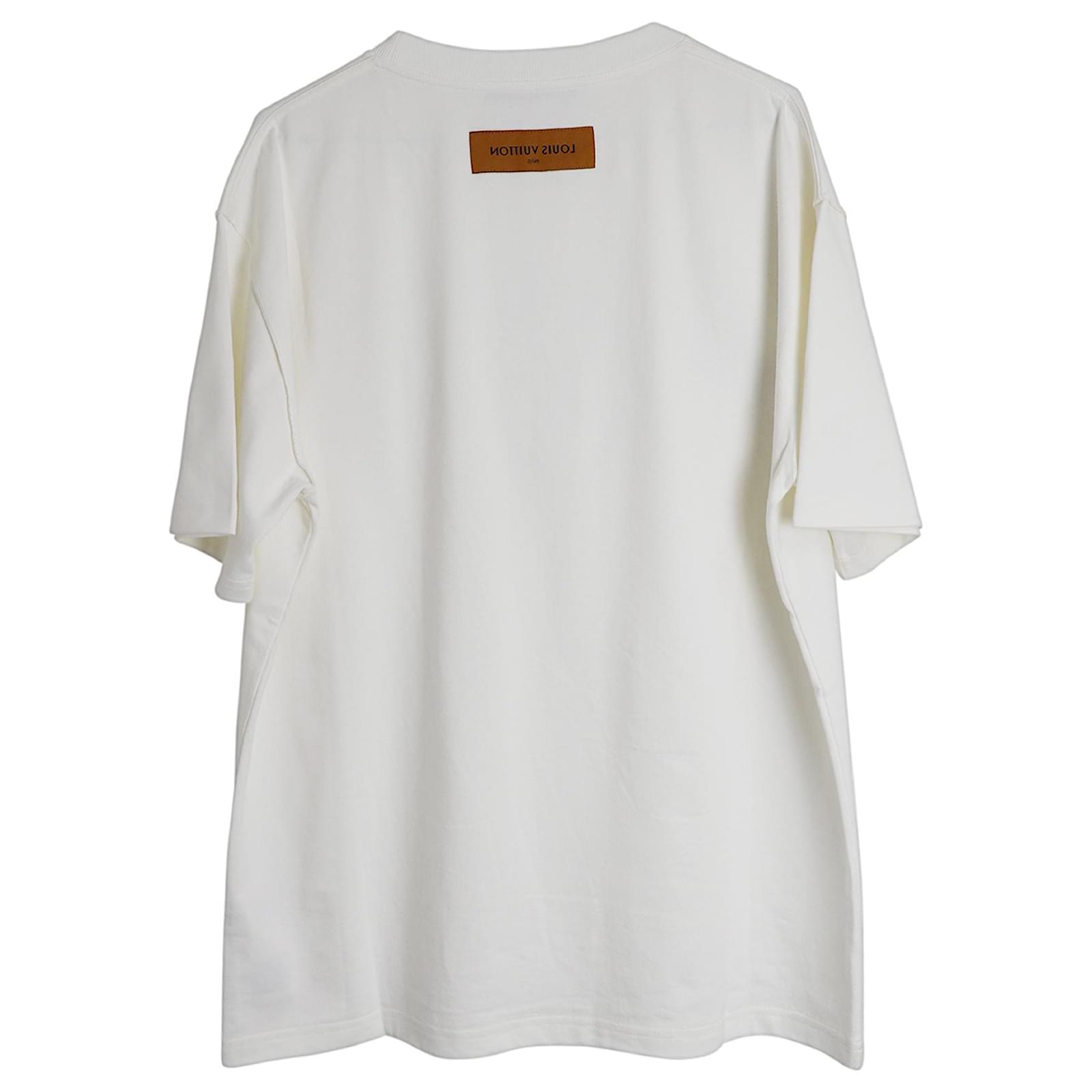Twist Louis Vuitton 3D LV Graffiti Embroidered T-Shirt in White