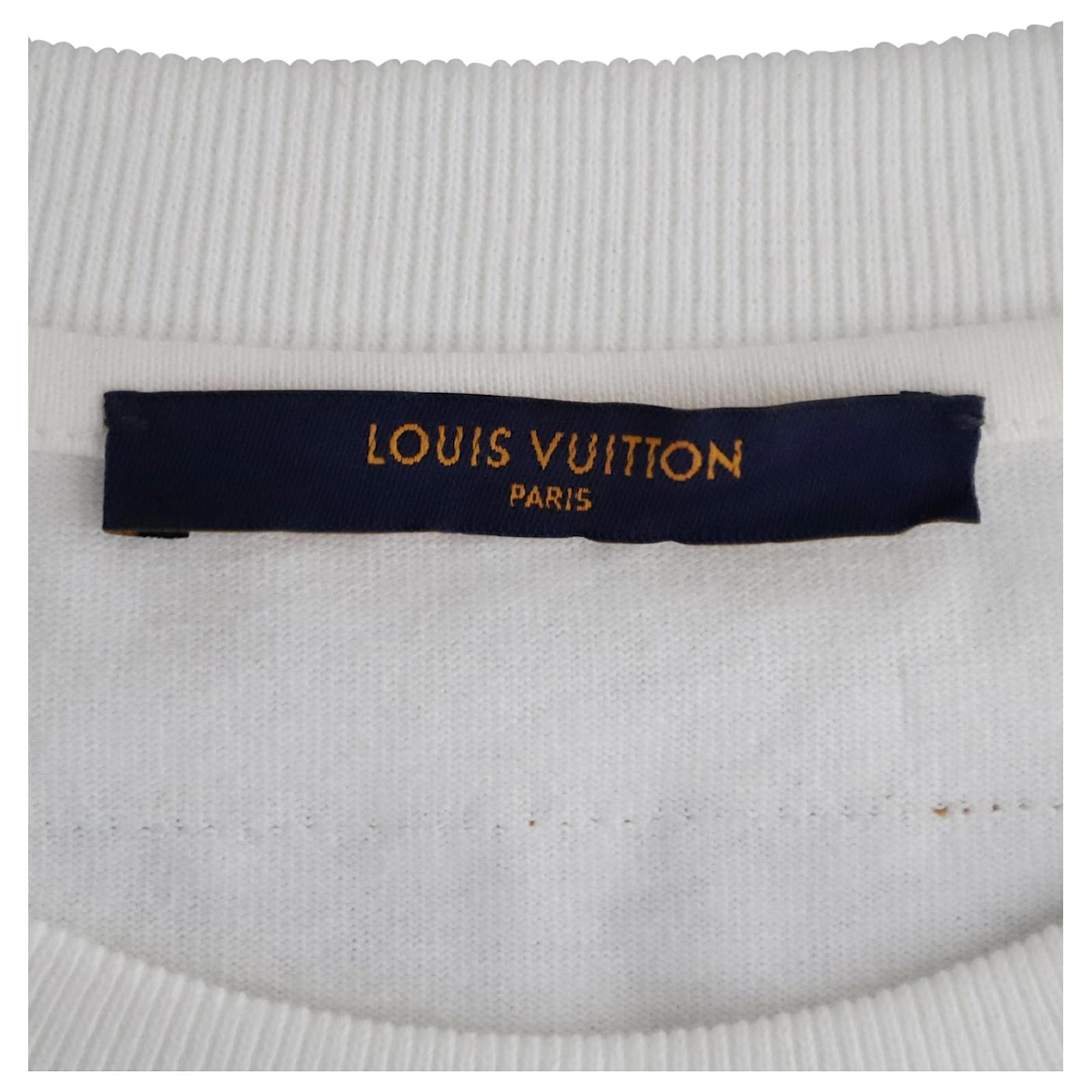 Louis Vuitton 3D LV Graffiti Embroidered Tee Shirt white Medium - BRAND NEW  ✓