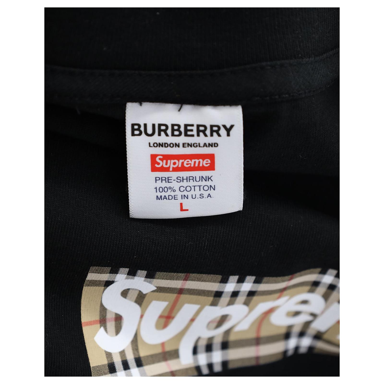 Burberry x Supreme Logo T-shirt in Black Cotton ref.876689