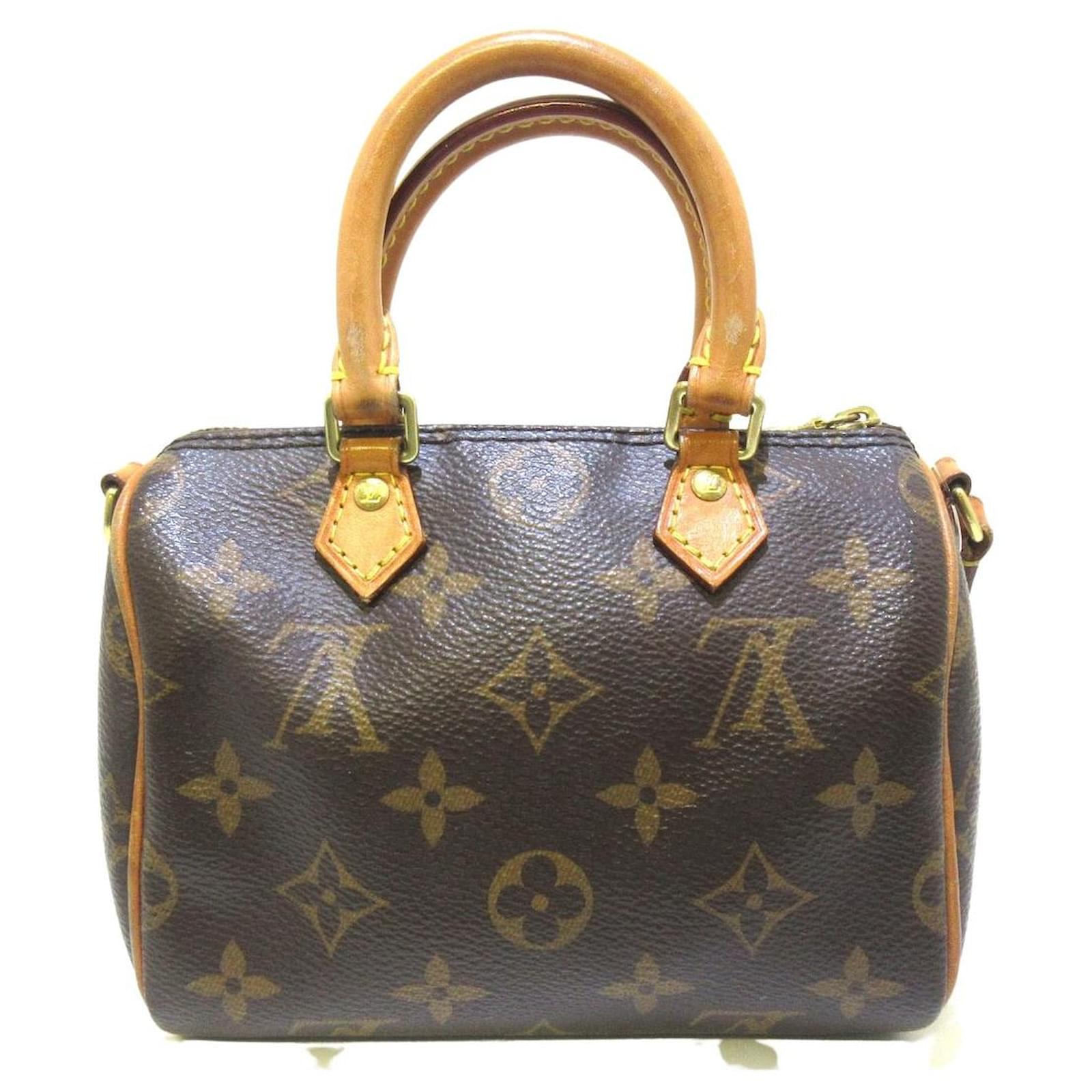 Louis Vuitton NANO SPEEDY STRAP LOCKER Brown Cloth ref.526935