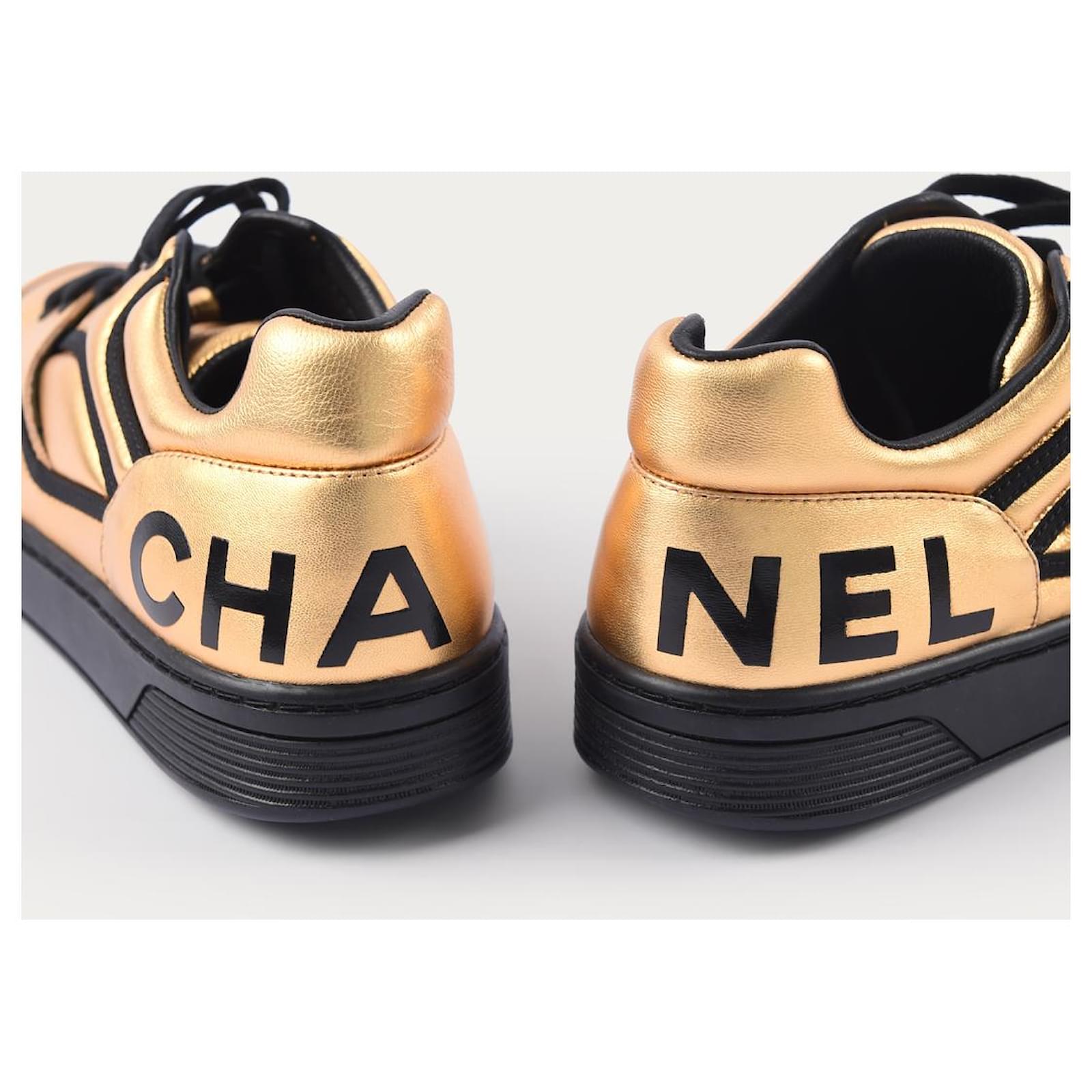 Chanel gold trainers on sale