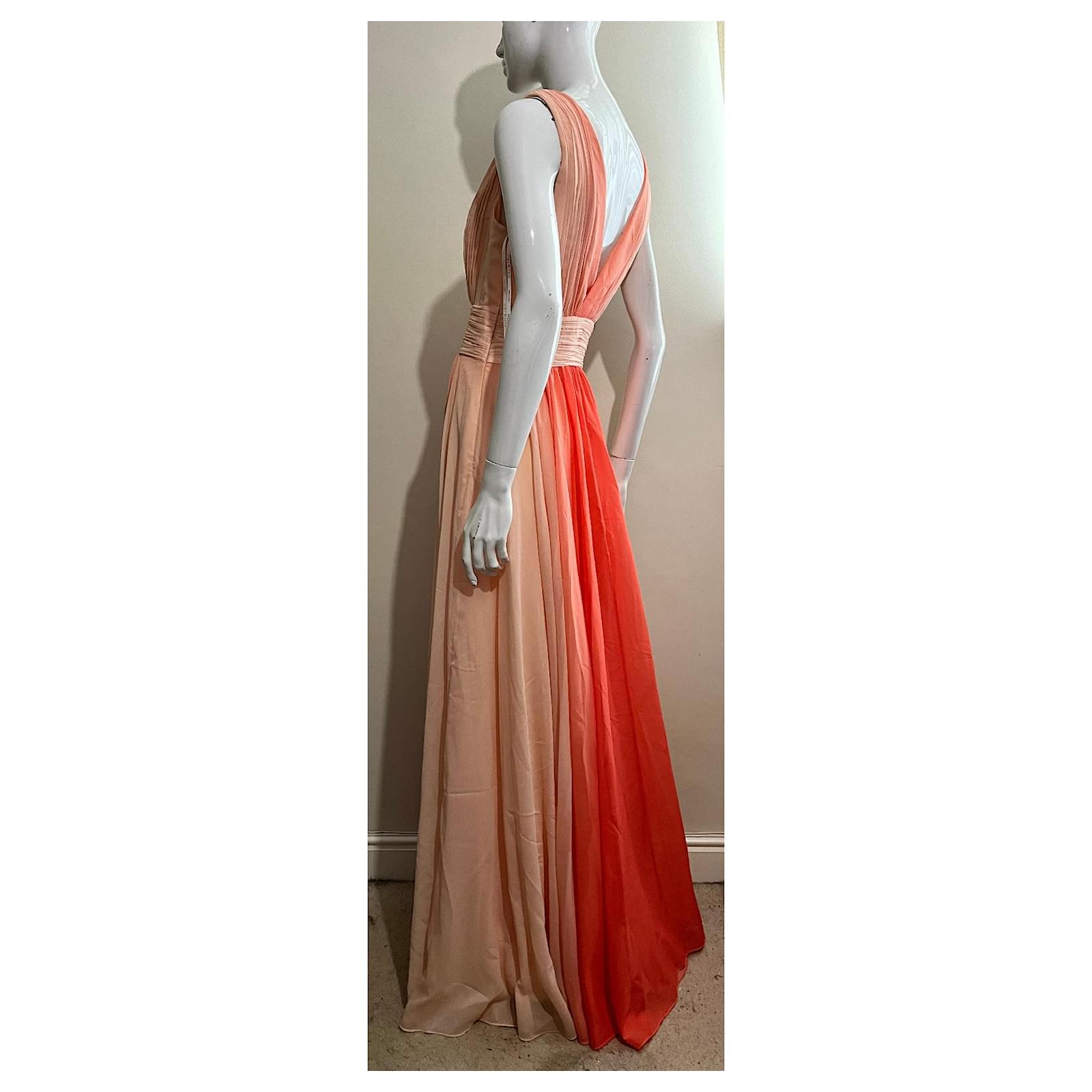 Halston Heritage Evening gown in the ombre sunset colours Coral