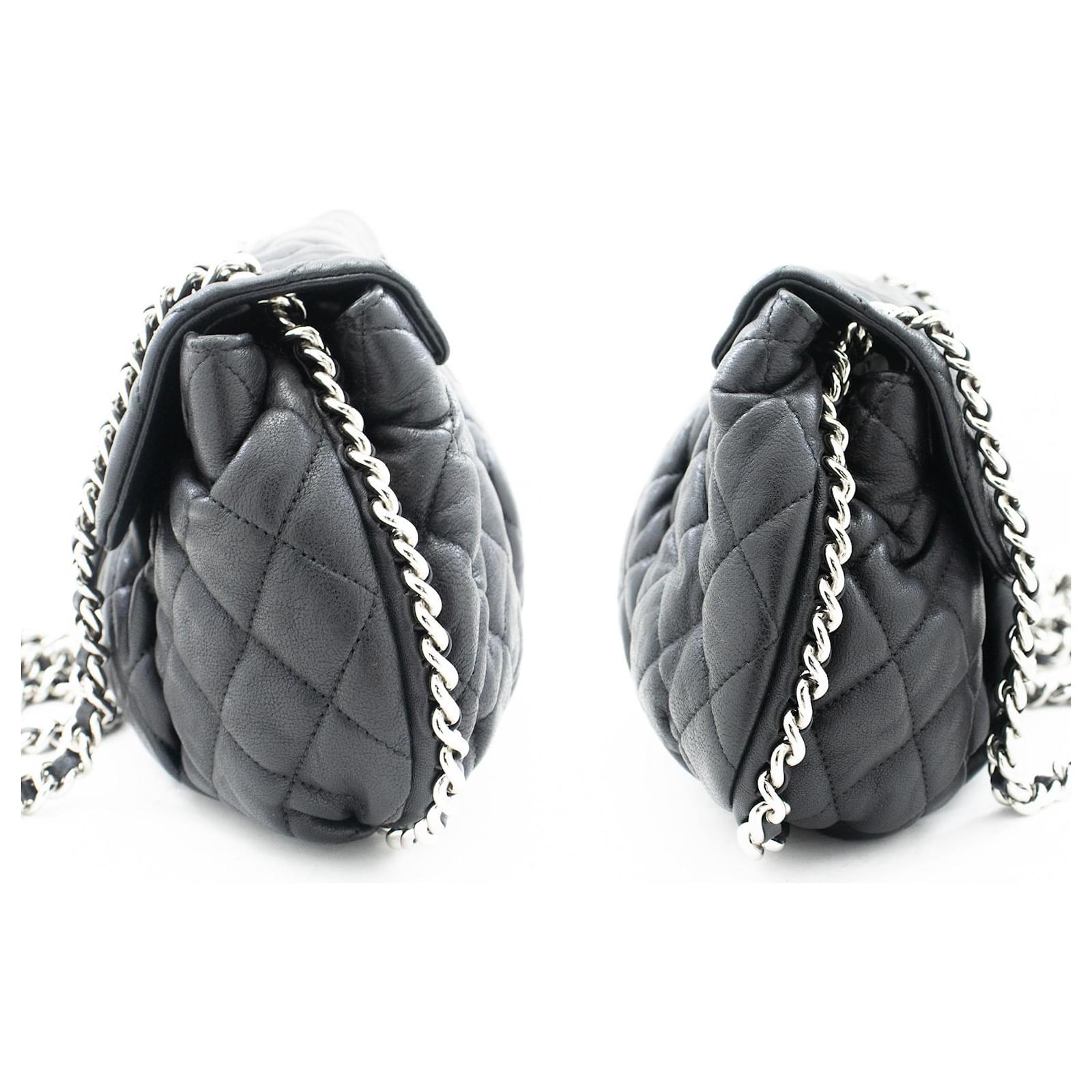 Handbags Chanel Chanel Chain Around Shoulder Bag Crossbody Black Calf Leather Leather