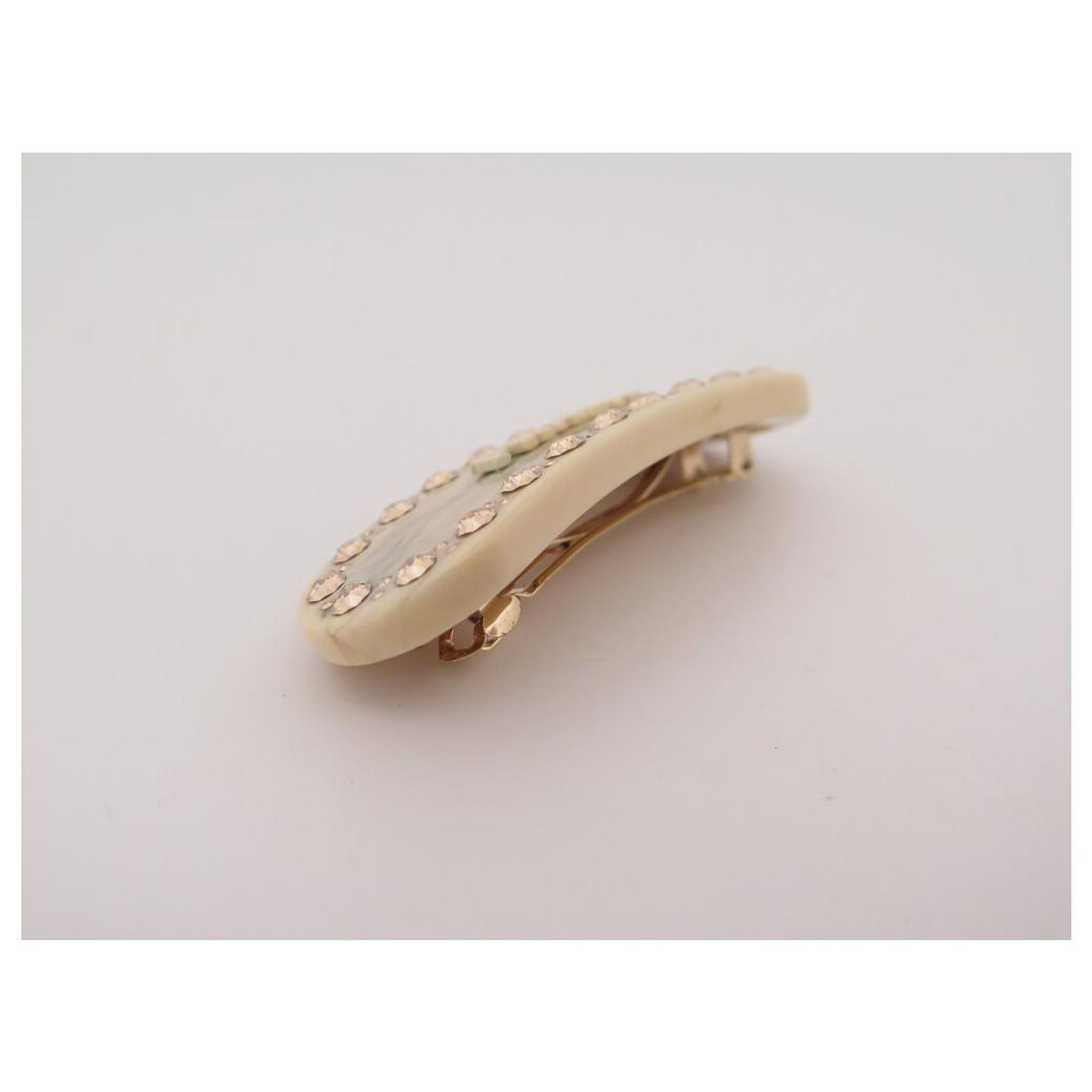 CHANEL Ivory and Gold Hair Clip Chanel Barrette Hair Clip - Etsy main image 2