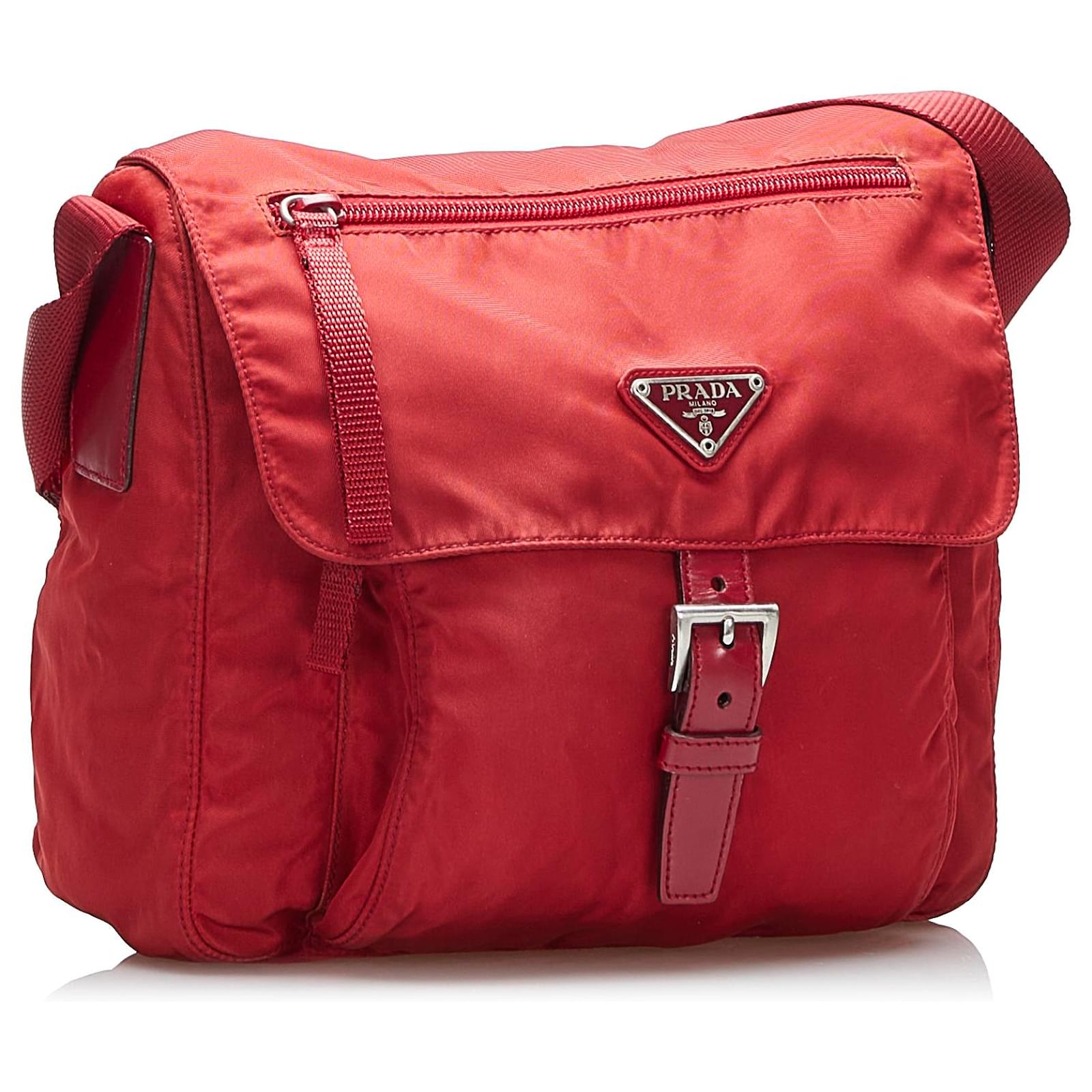 Prada Red Tessuto Crossbody Bag Nylon Cloth ref.882289 - Joli Closet