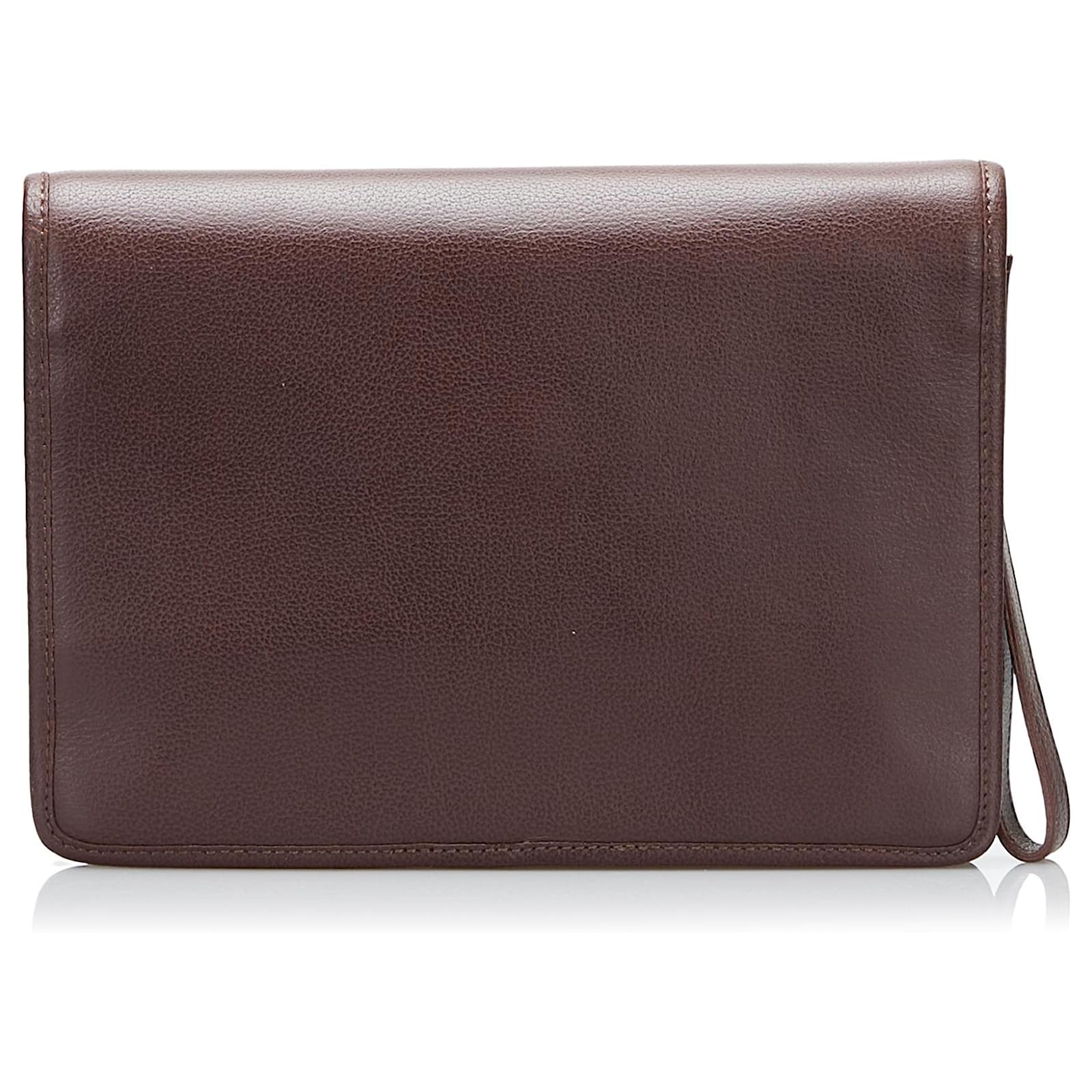 Burberry Brown Leather Clutch Pony-style calfskin