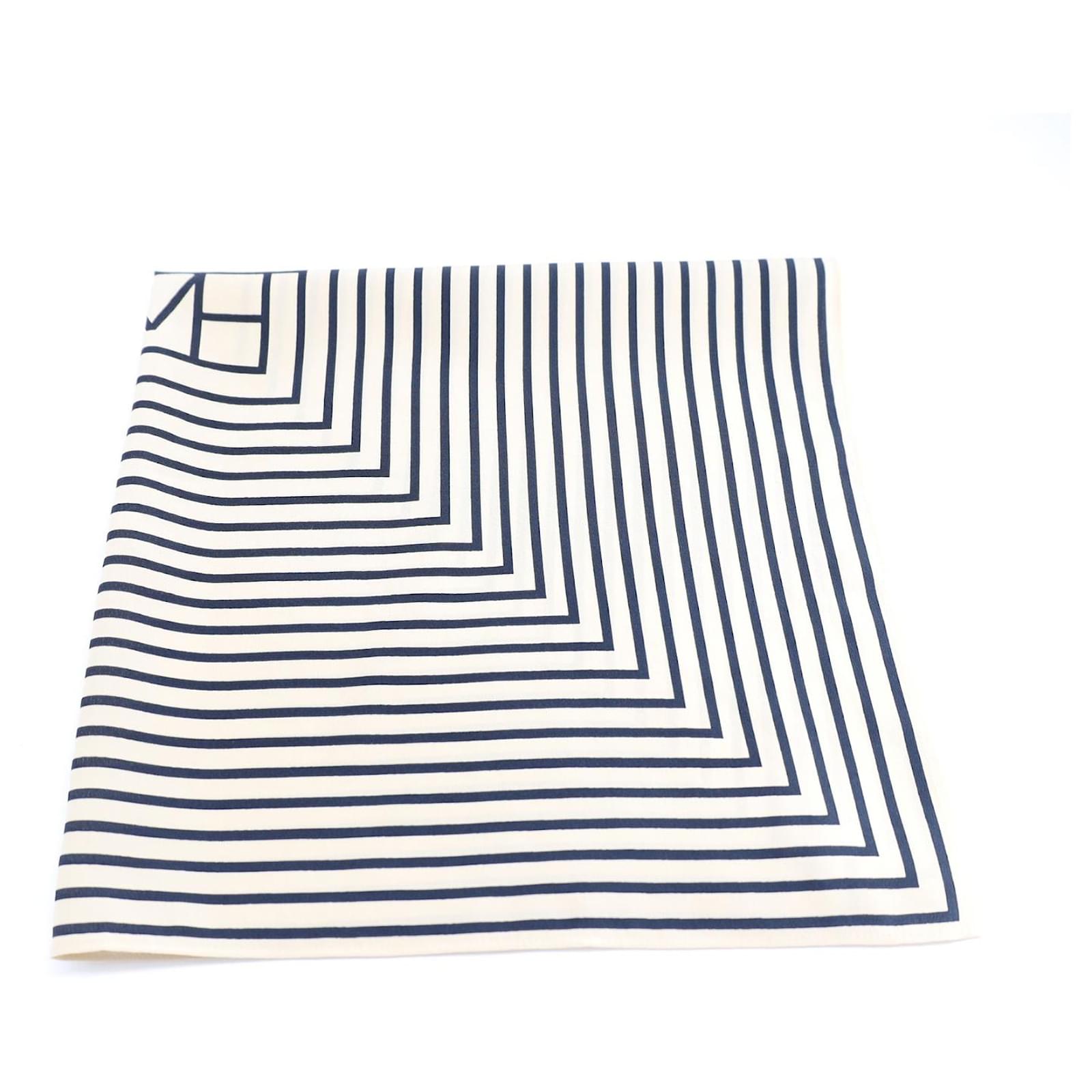 Totême Signature Monogram Scarf in Blue Silk ref.882413 - Joli Closet