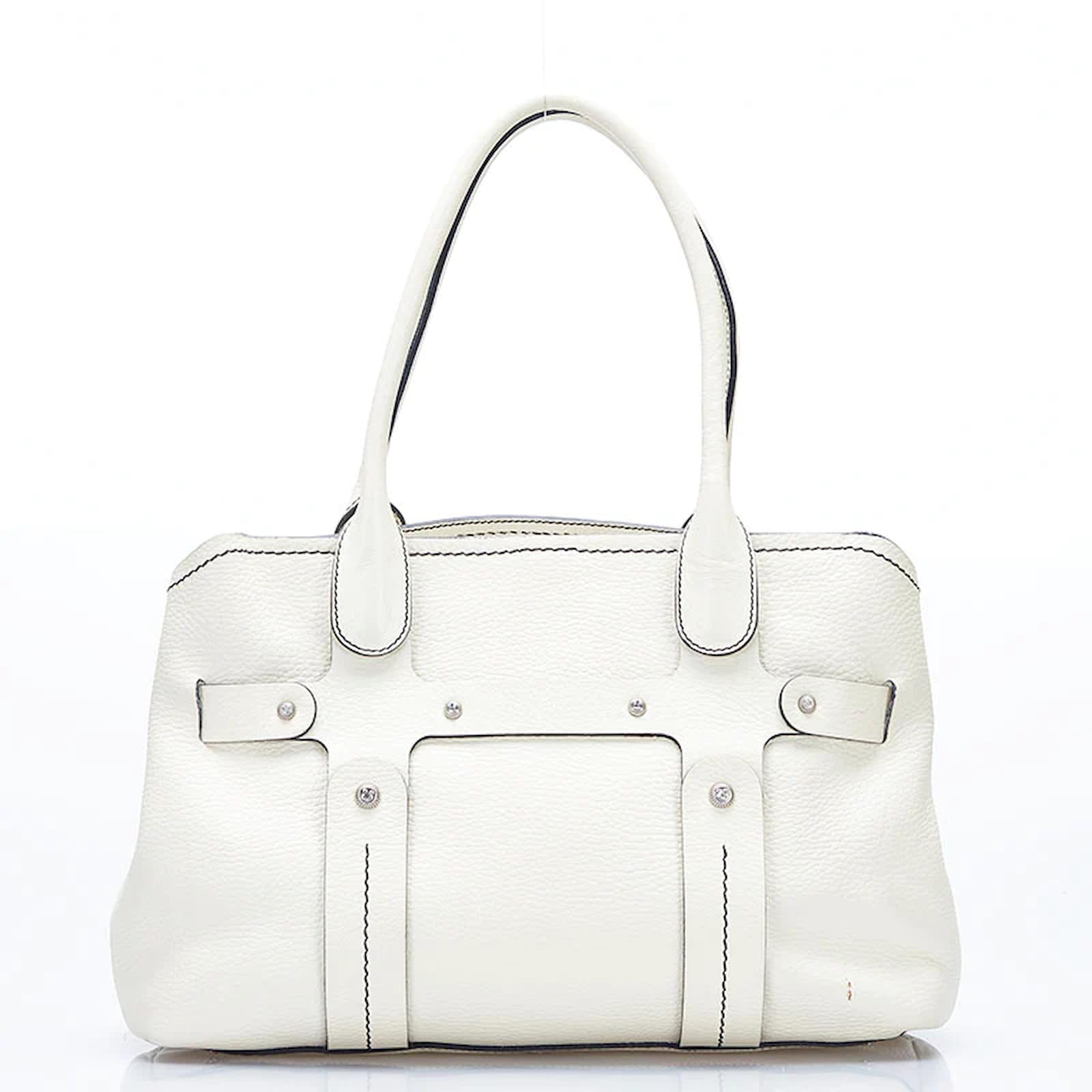 Salvatore Ferragamo Leather Handbag AU-21 8417 White Pony