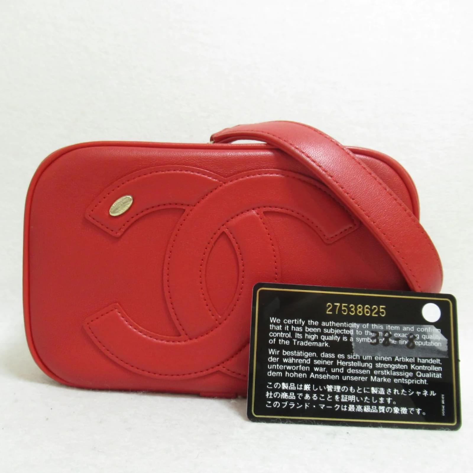 Chanel Leather CC Mania Waist Bag Red Lambskin ref.882549 - Joli