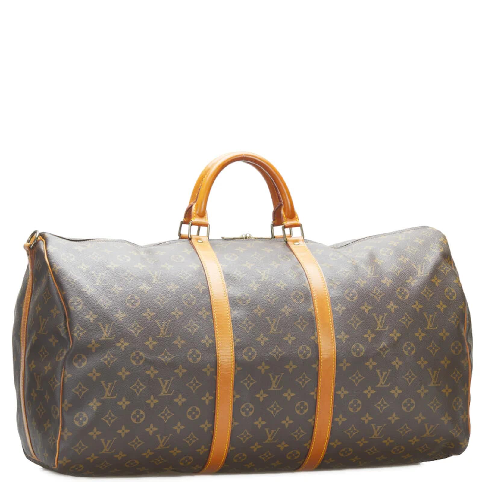 LOUIS VUITTON Monogram Canvas Keepall 60 Bandouliere Travel Bag