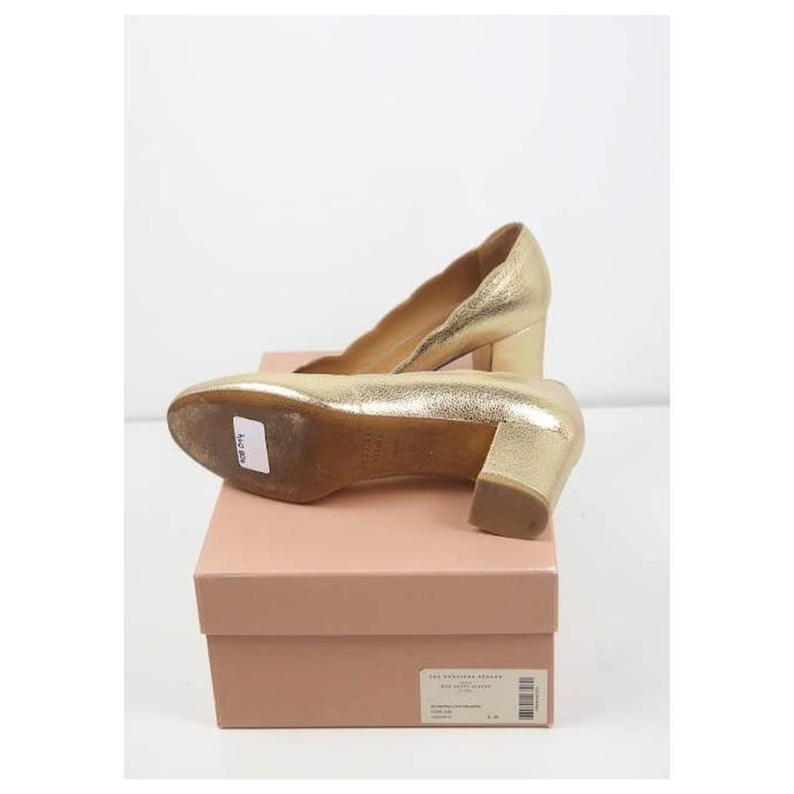 S Zane Sezane heels 39 Golden Leather ref 883965 Joli Closet
