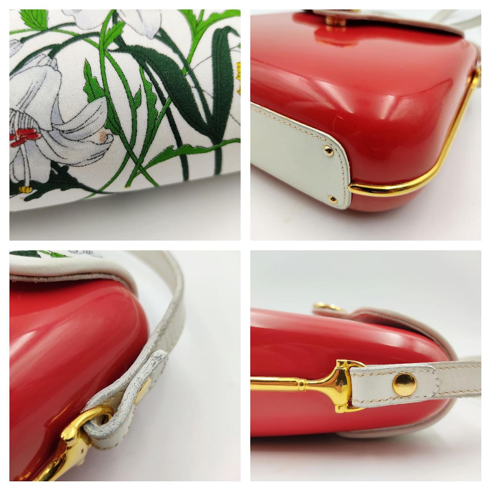 Gucci Flora vintage plastic bag from the 70s-80S Red Leather ref.884232 -  Joli Closet