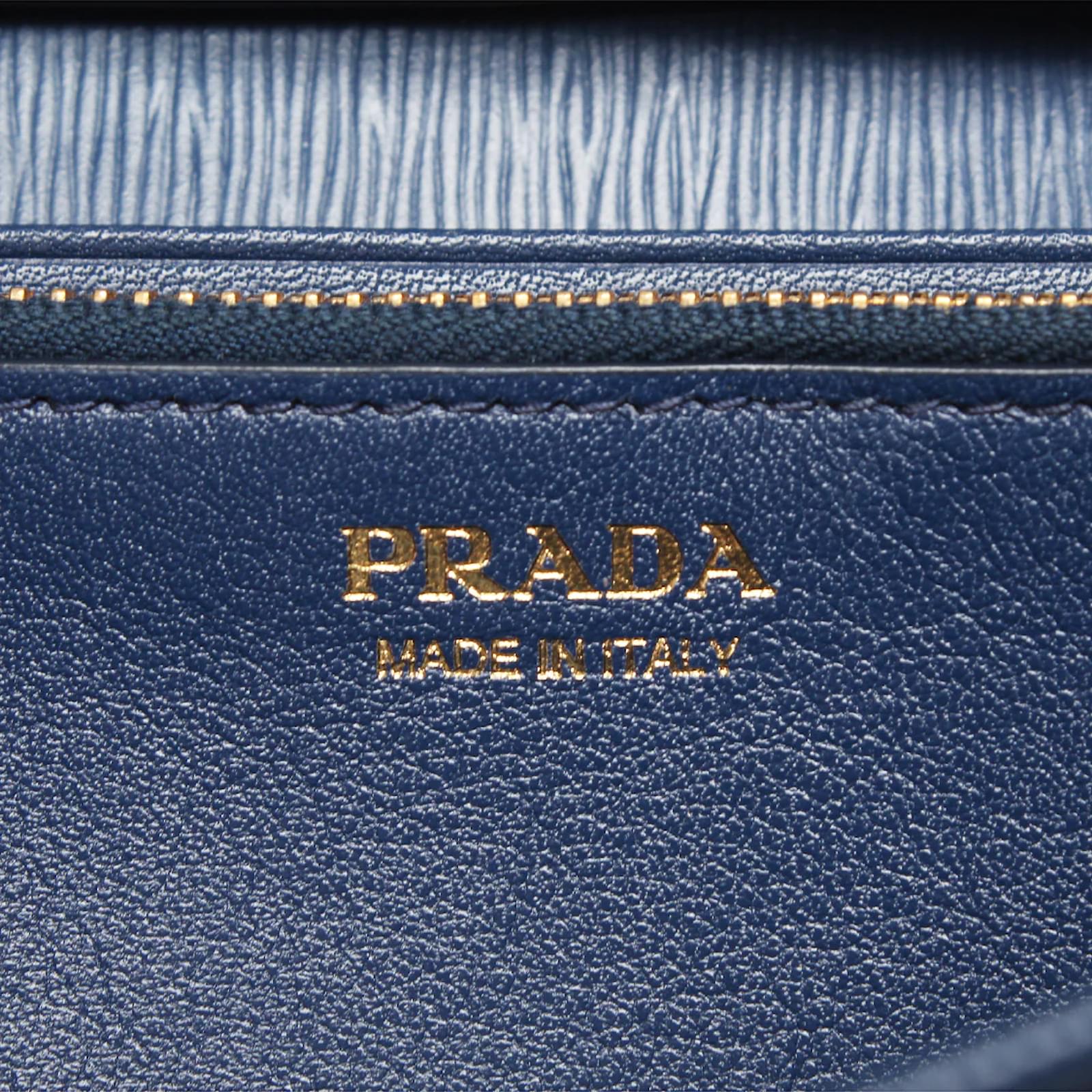 Prada Saffiano Wallet On Chain - Blue Wallets, Accessories - PRA165798