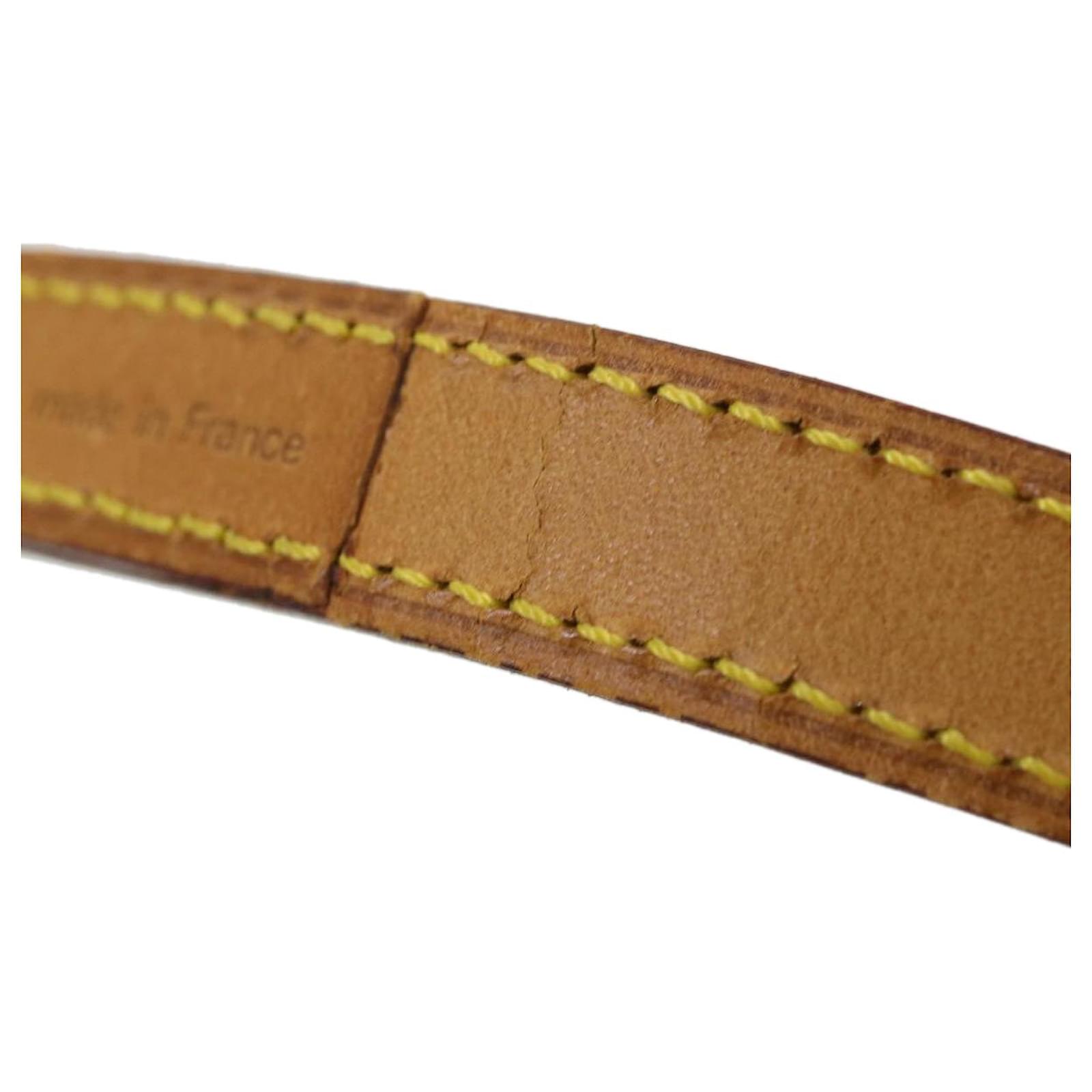LOUIS VUITTON Shoulder Strap Leather 35.4 Beige LV Auth 39721 ref.885085  - Joli Closet