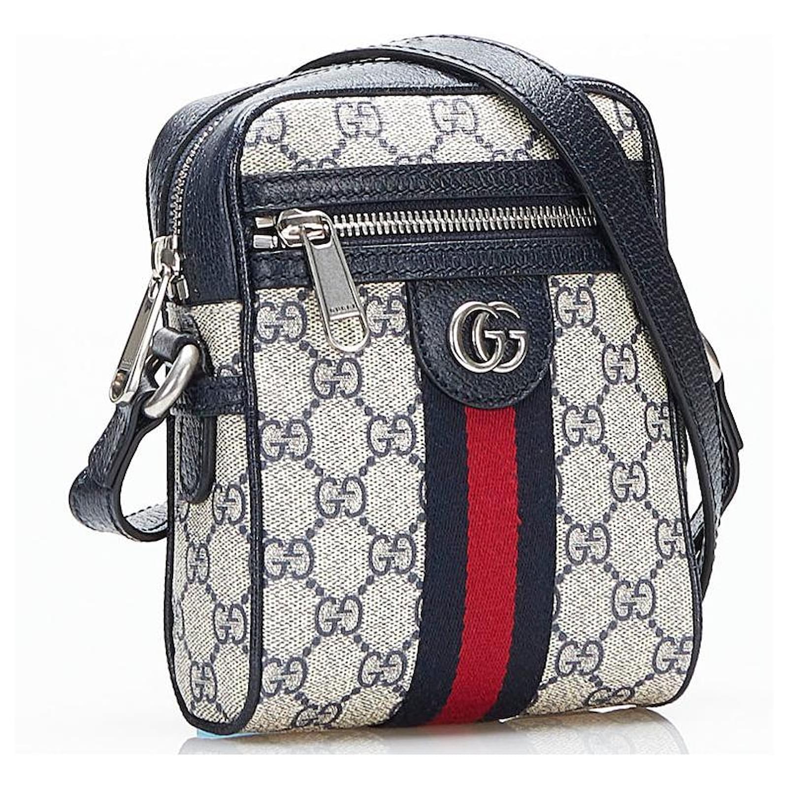 Gucci GG Supreme Web Crossbody Bag 520981 Grey Cloth ref
