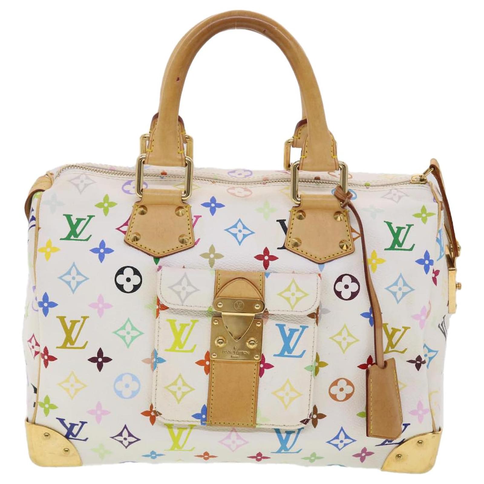 LOUIS VUITTON Monogram Multicolor Speedy 30 Hand Bag White M92643 LV Auth  39979a ref.886239 - Joli Closet