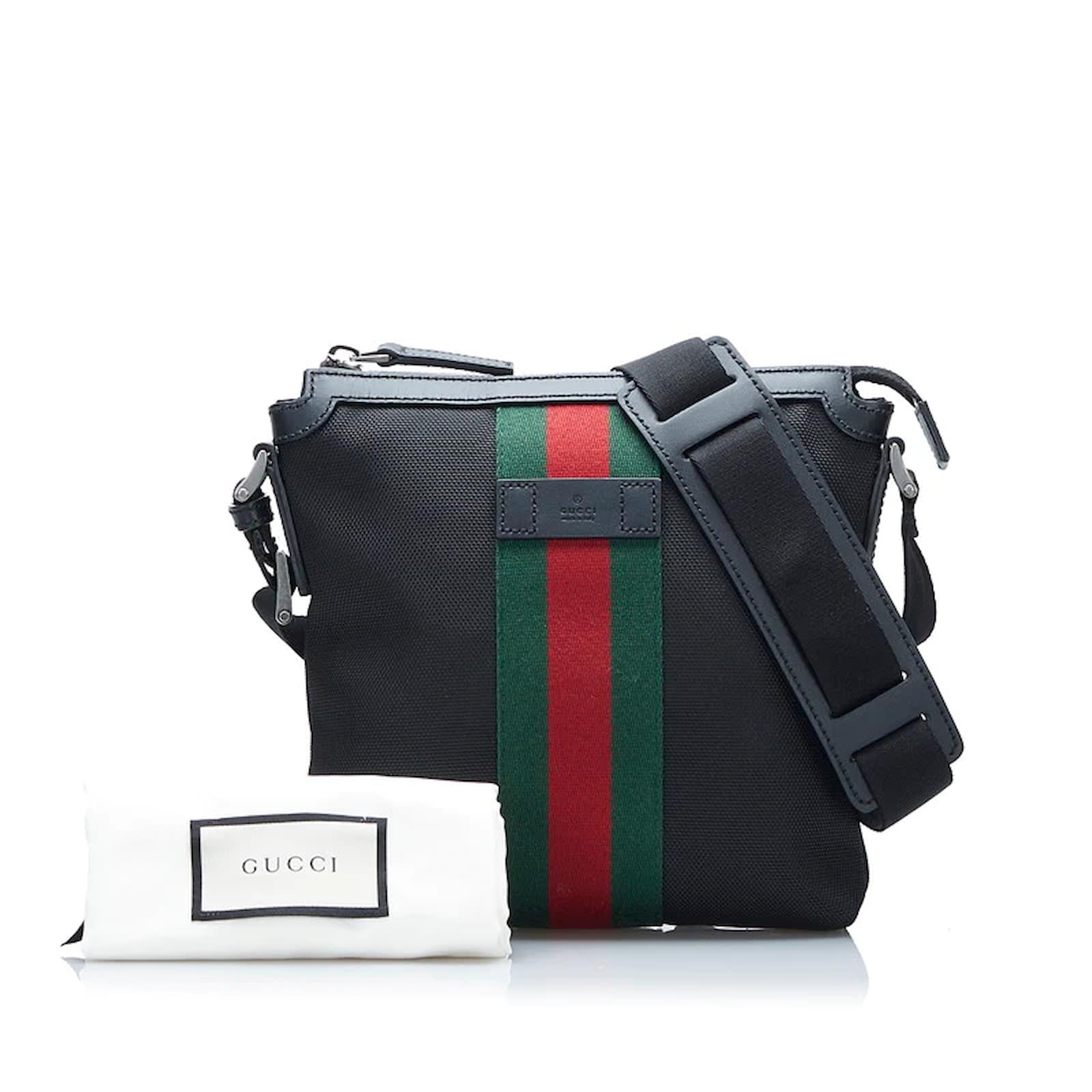 Gucci Techno Canvas Web Messenger Bag Black -DDH