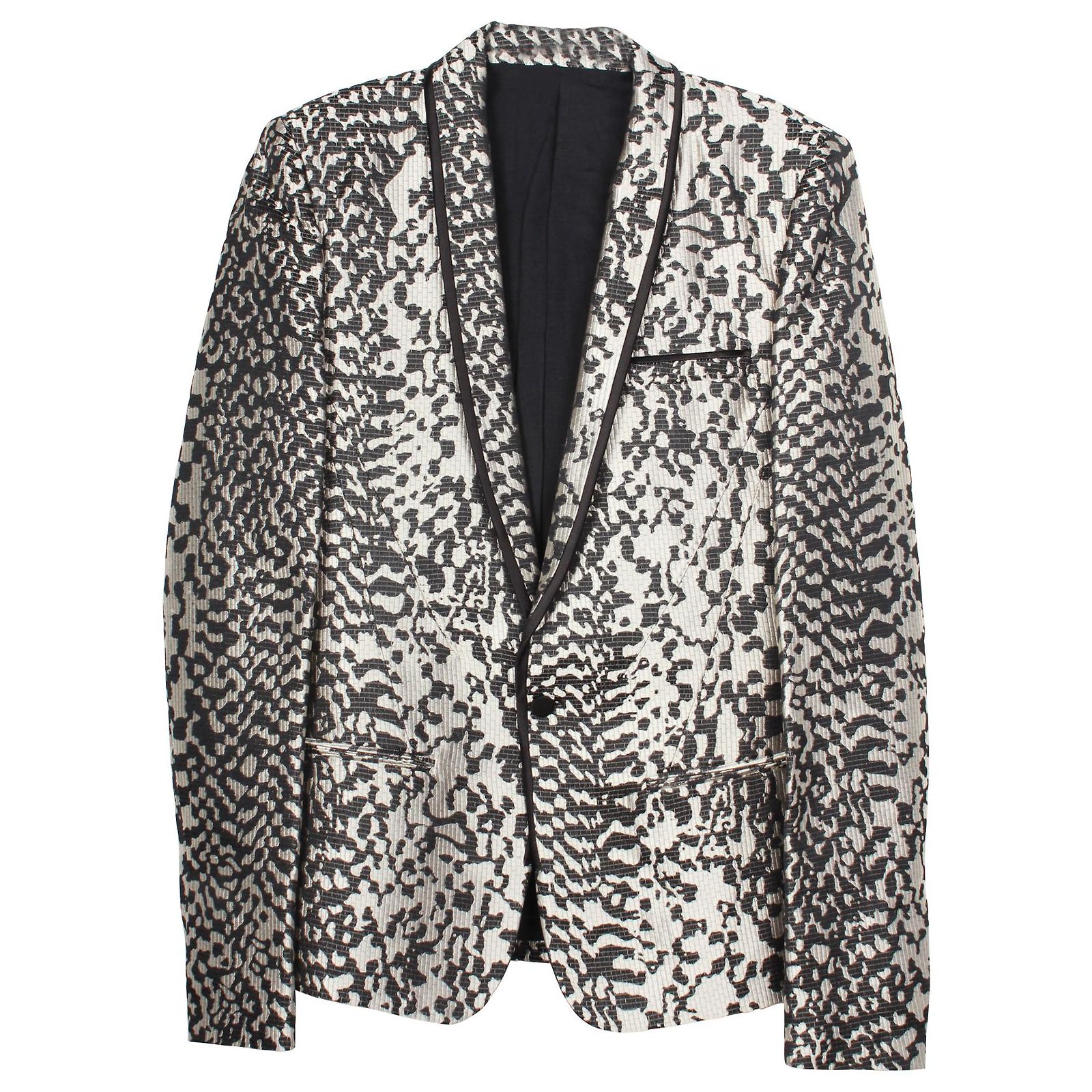 Haider Print Haider Ackermann Animal Print Blazer in Black and Silver Silk ref ...