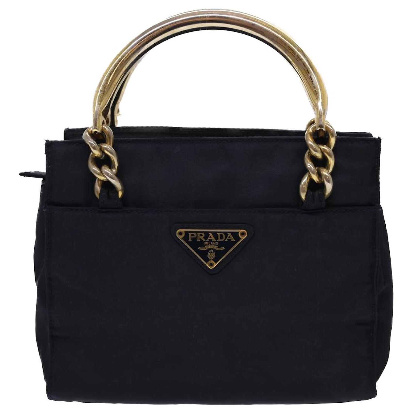 PRADA Vintage Chain Shoulder Bag Tessuto Nylon Archive Tote