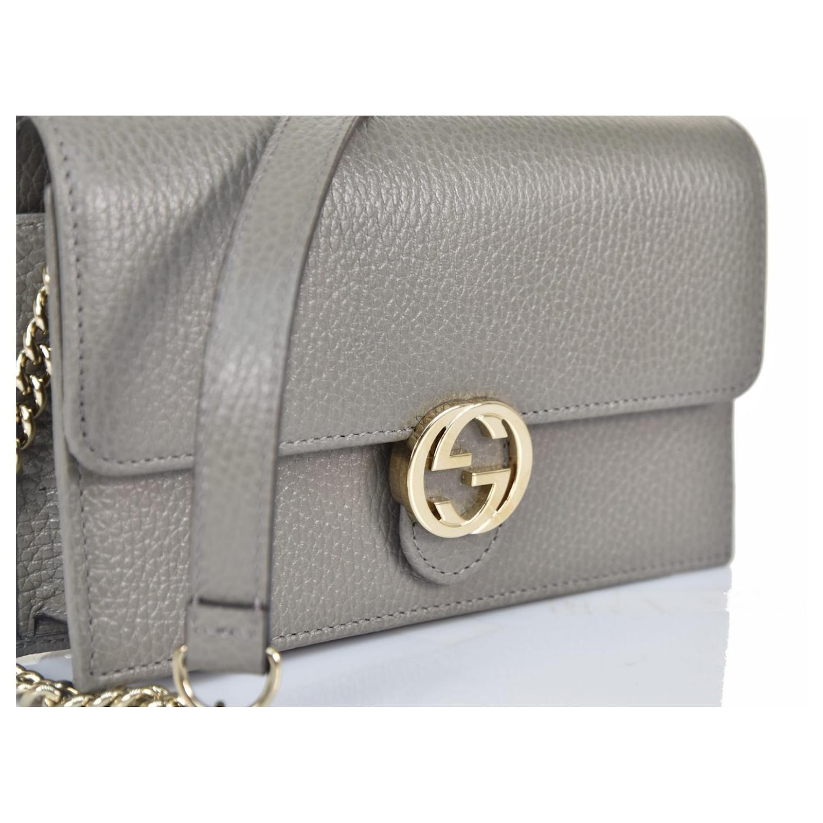 Gucci Shoulder bag Gray Mod. 510314 CAO0g 1226 Loess Grey Leather ref ...