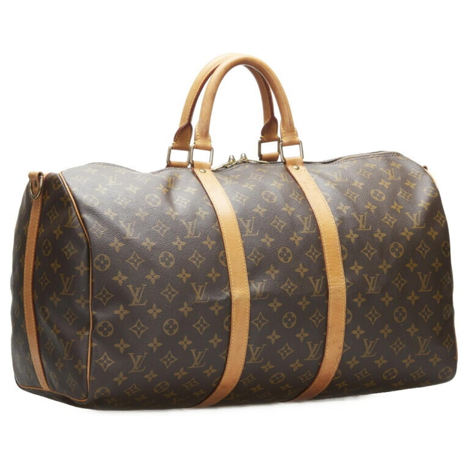 Louis Vuitton Keepall Bandouliere 50 Brown Cloth ref.889353 - Joli