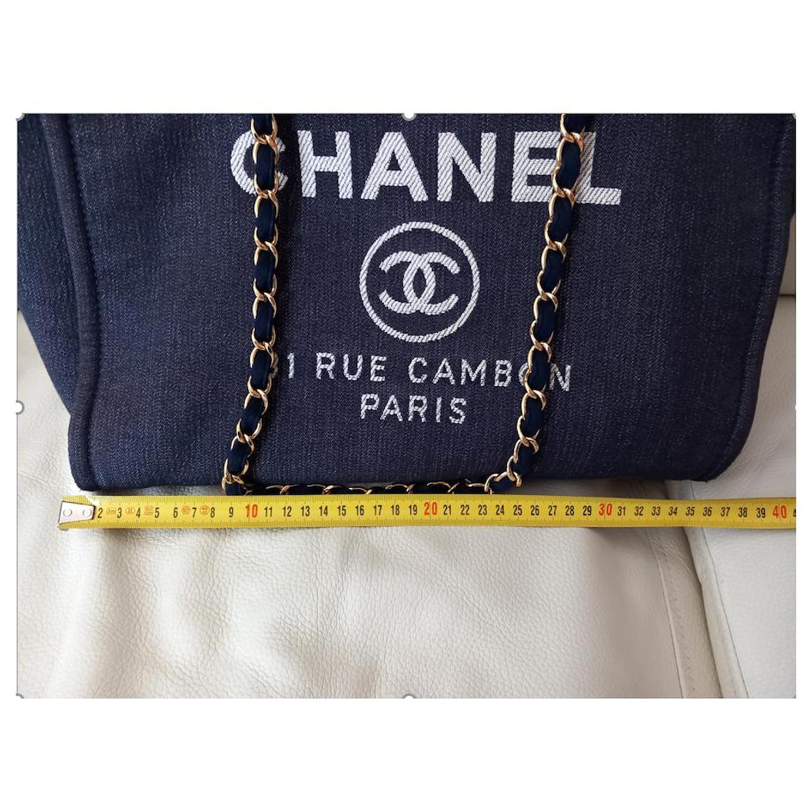Chanel Deauville Medium Bowling Denim Shoulder Bag
