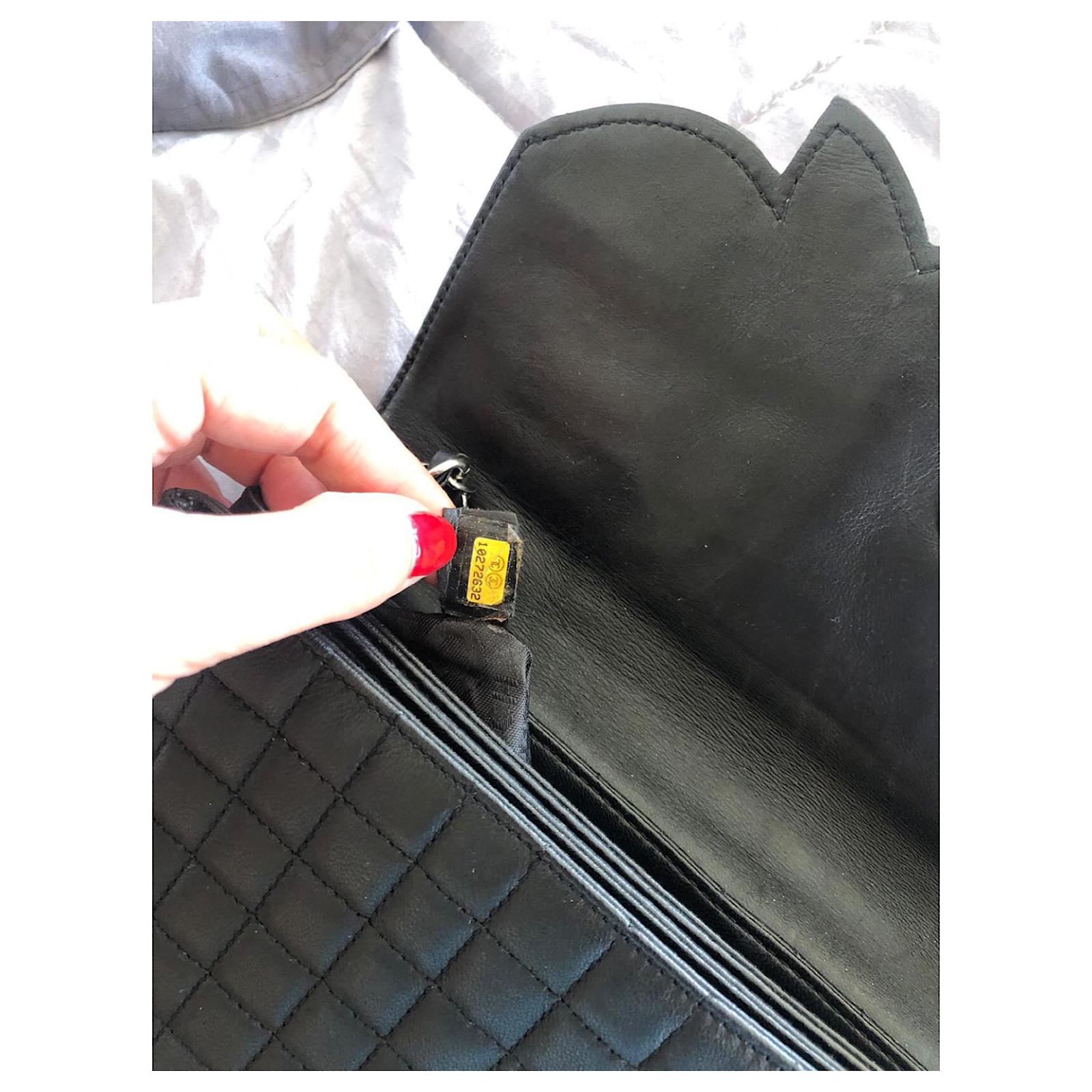 Chanel camellia number 5 flap bag Black Silver hardware Leather ref.889982  - Joli Closet