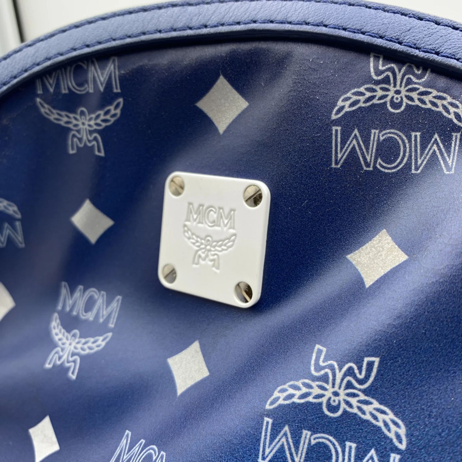 MCM Blue Visetos Reflective Nylon and Canvas Resnick Backpack MCM Stark Classic Visetos Canvas Backpack Light Blue main image 2