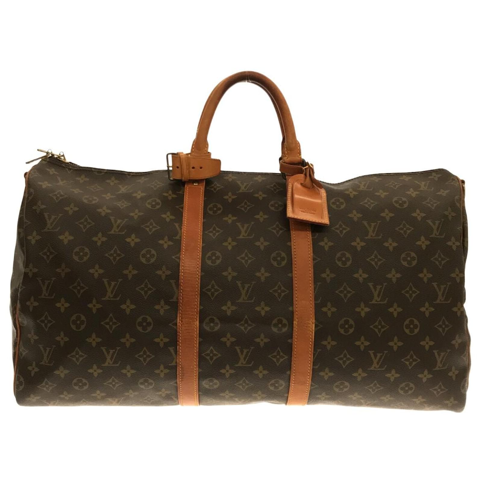 Louis Vuitton Keepall Bandouliere 55 Brown in Monogram Coated