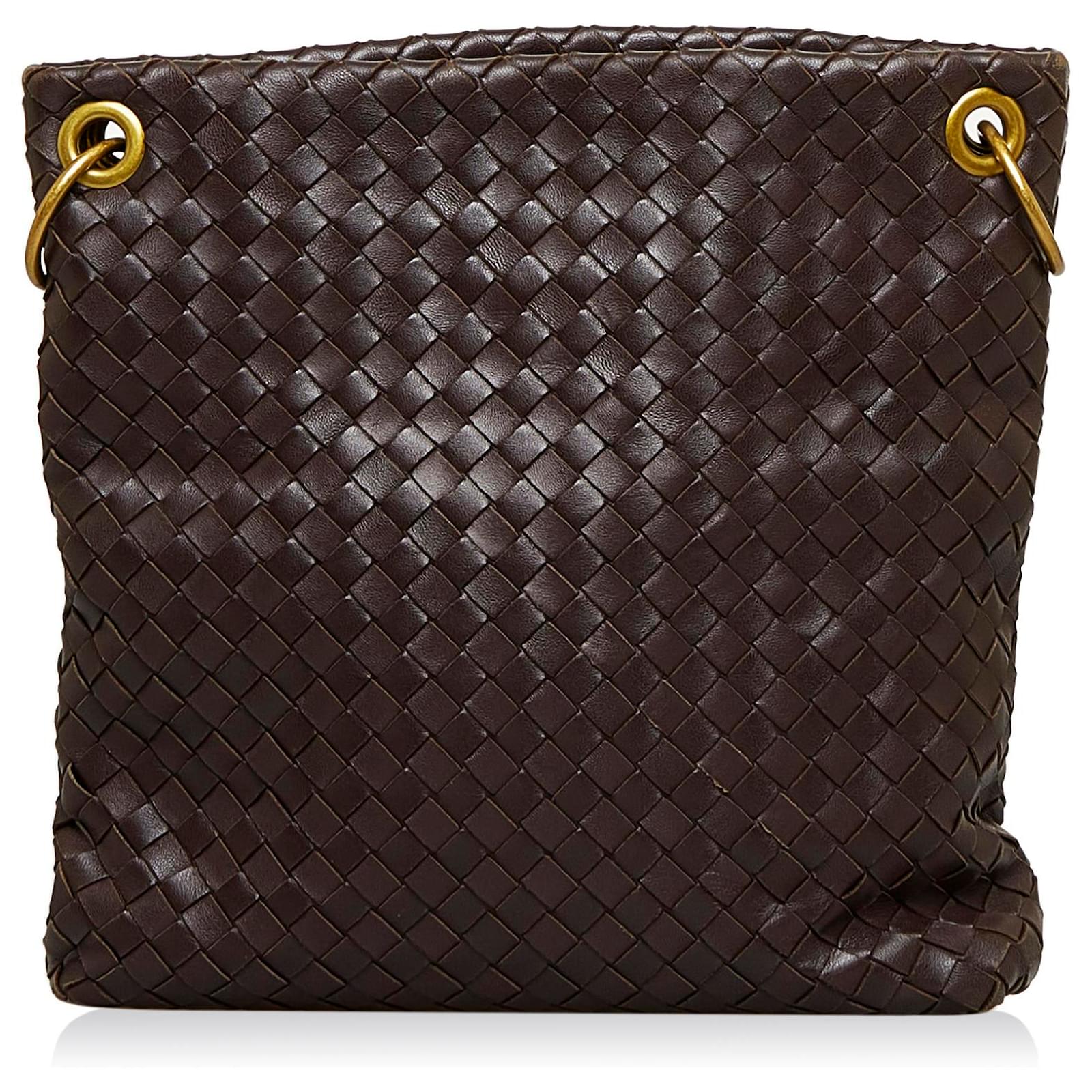 Bottega Veneta Brown Intrecciato Leather Crossbody Bag Dark brown  Pony-style calfskin ref.212995 - Joli Closet