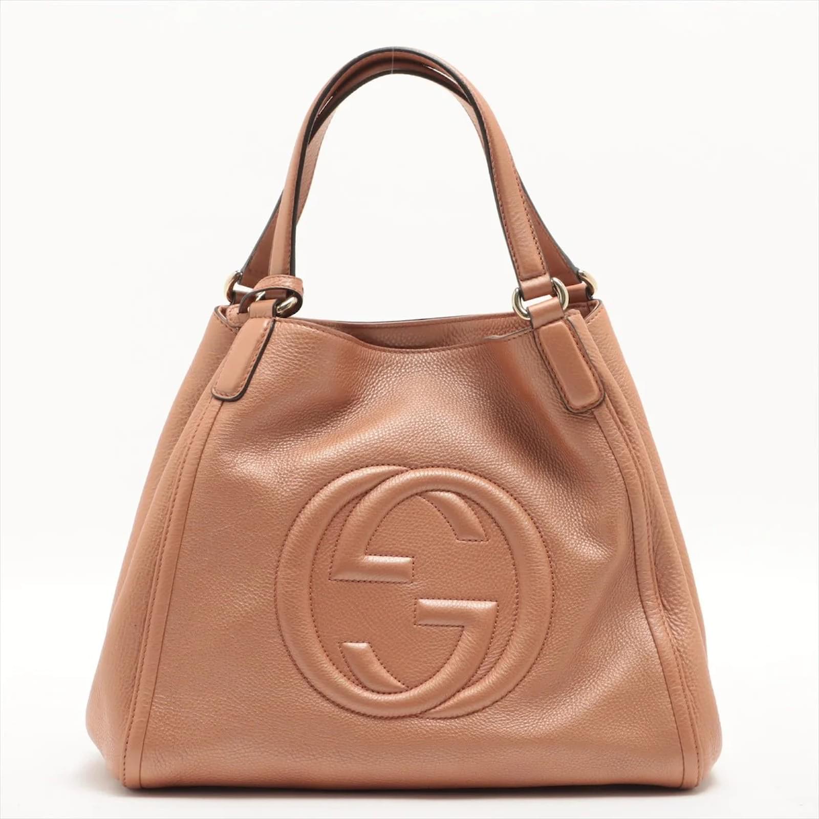 Gucci Soho Medium Leather Metallic Orange Shoulder Bag ref.894273 Joli Closet