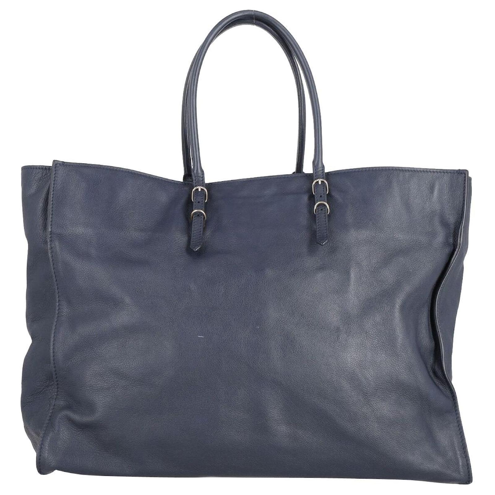 Balenciaga PAPIER A4 Tote Bag in Midnight Blue Leather Navy blue ref.894278  - Joli Closet