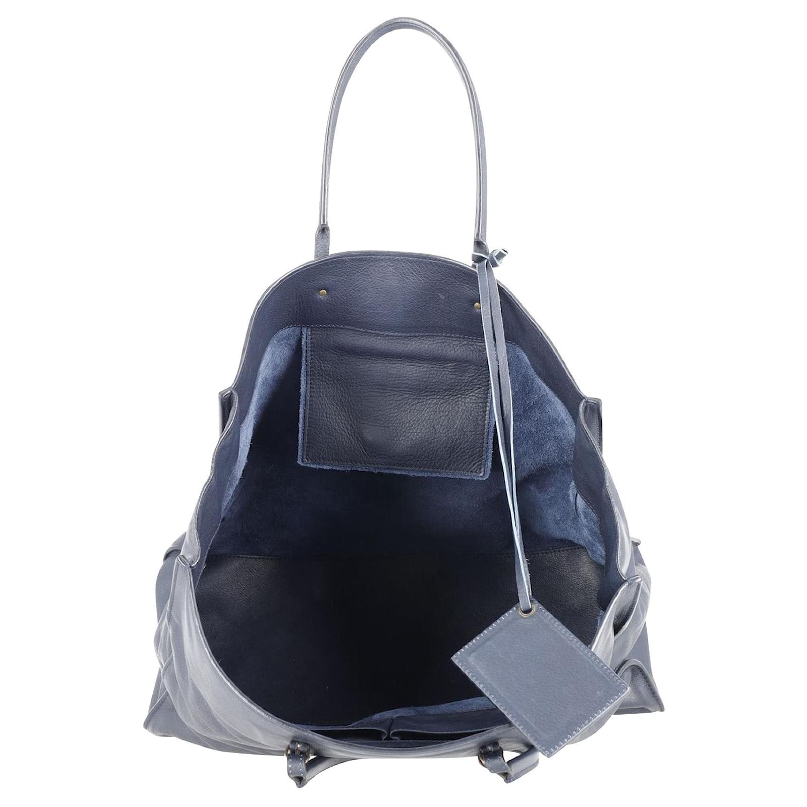 Balenciaga PAPIER A4 Tote Bag in Midnight Blue Leather Navy blue ref.894278  - Joli Closet