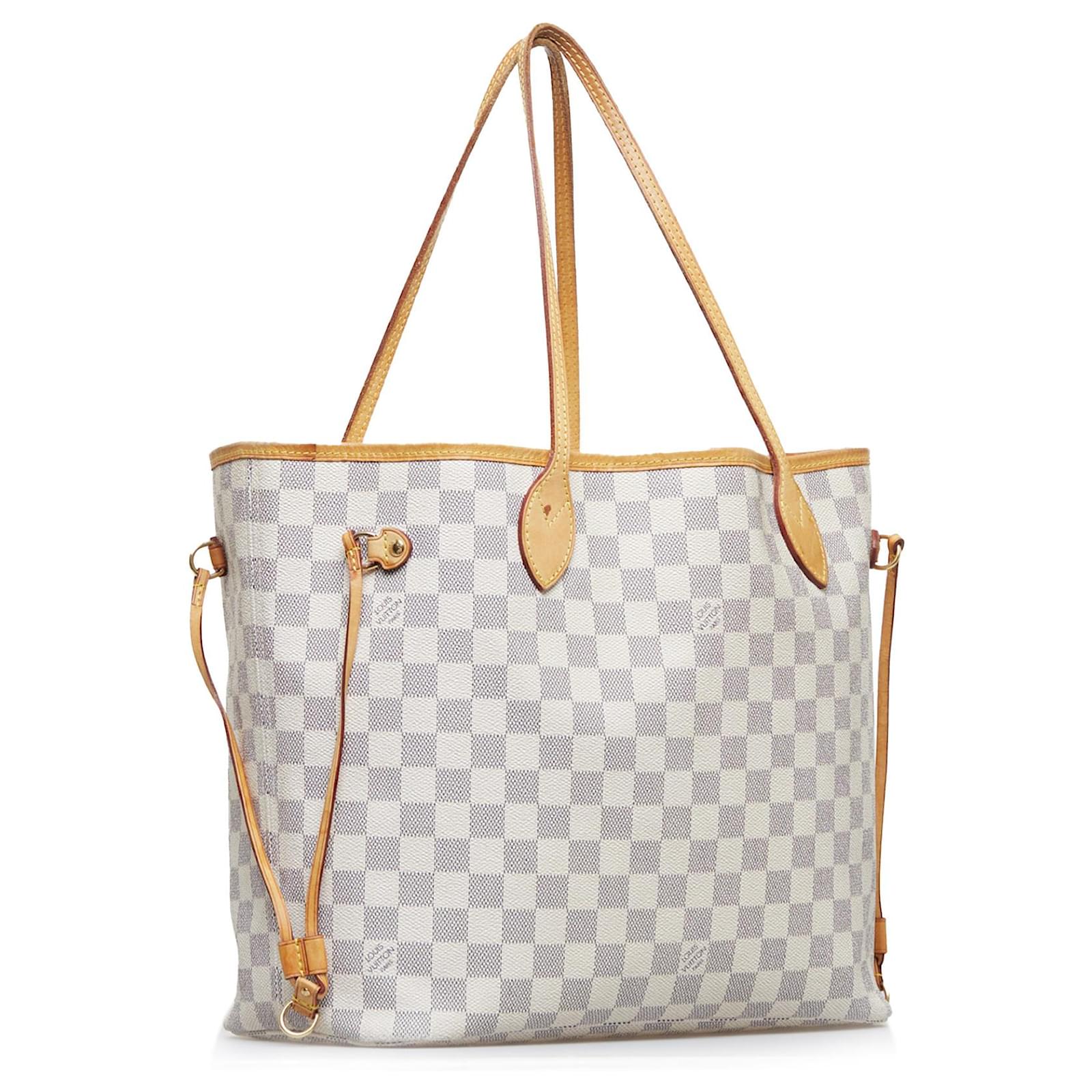 Louis Vuitton White Damier Azur Neverfull MM Cloth ref.953594