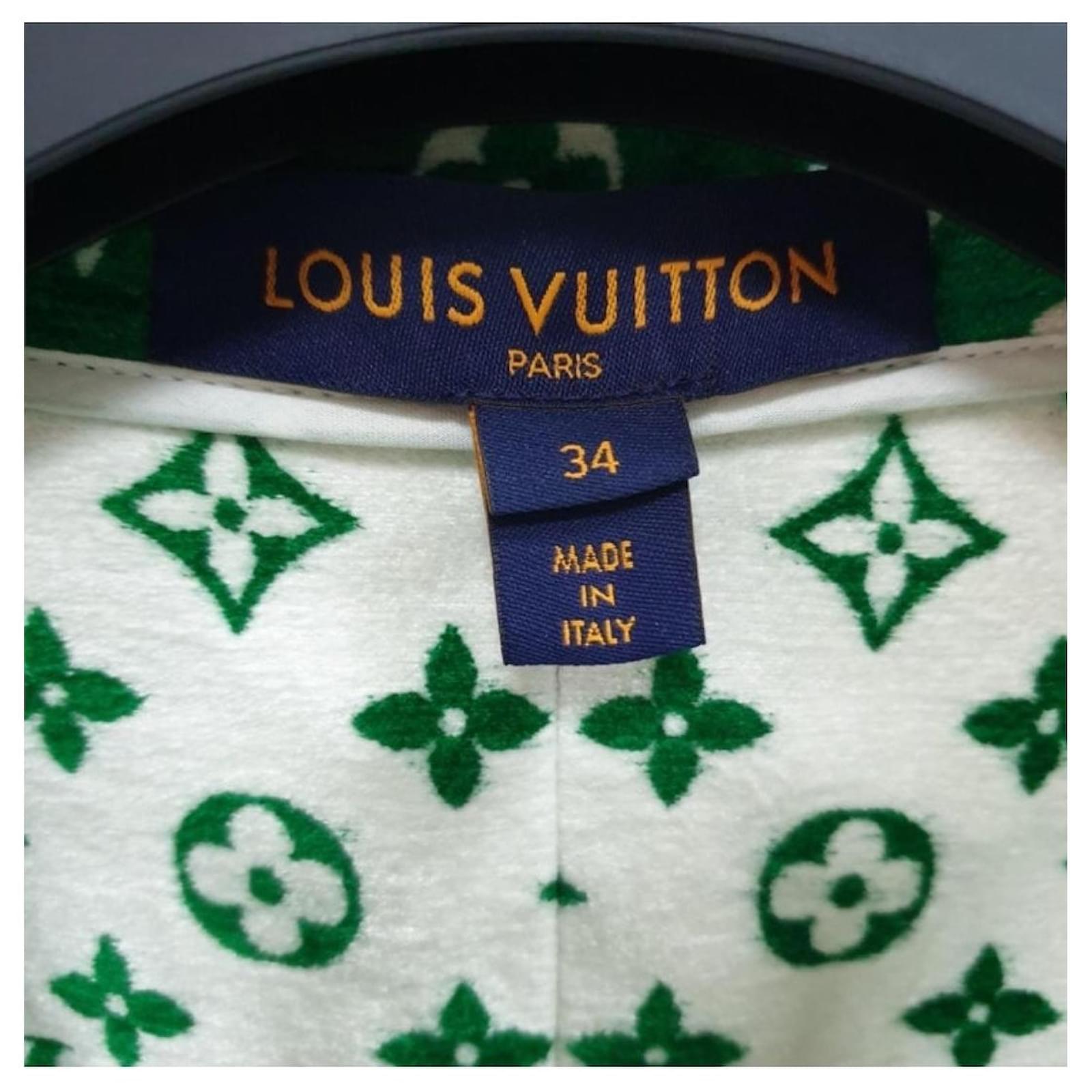 Louis Vuitton Towelling Monogram Bomber Jacket Green Viscose ref