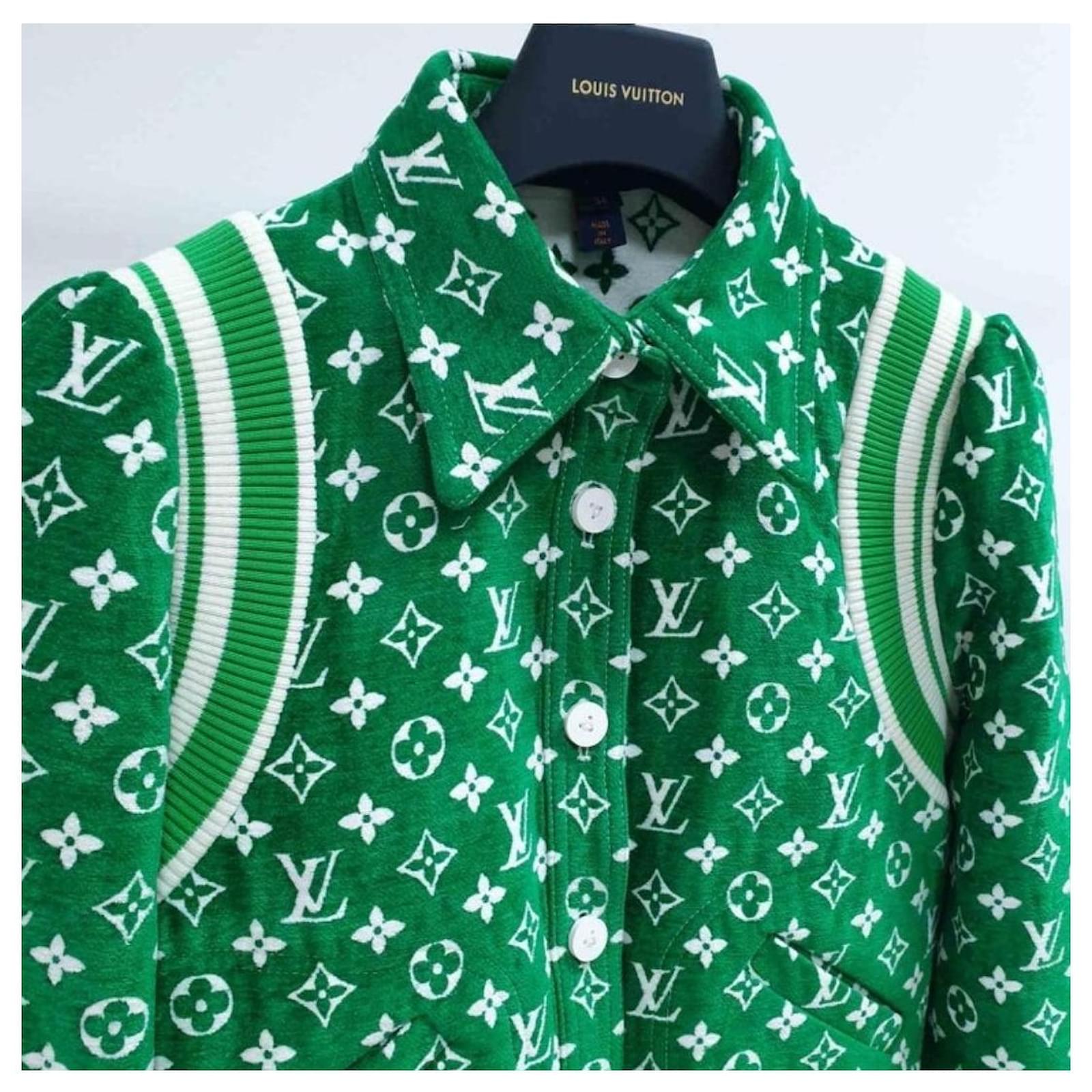 Louis Vuitton Towelling Monogram Bomber Jacket Green Viscose ref.894460 -  Joli Closet