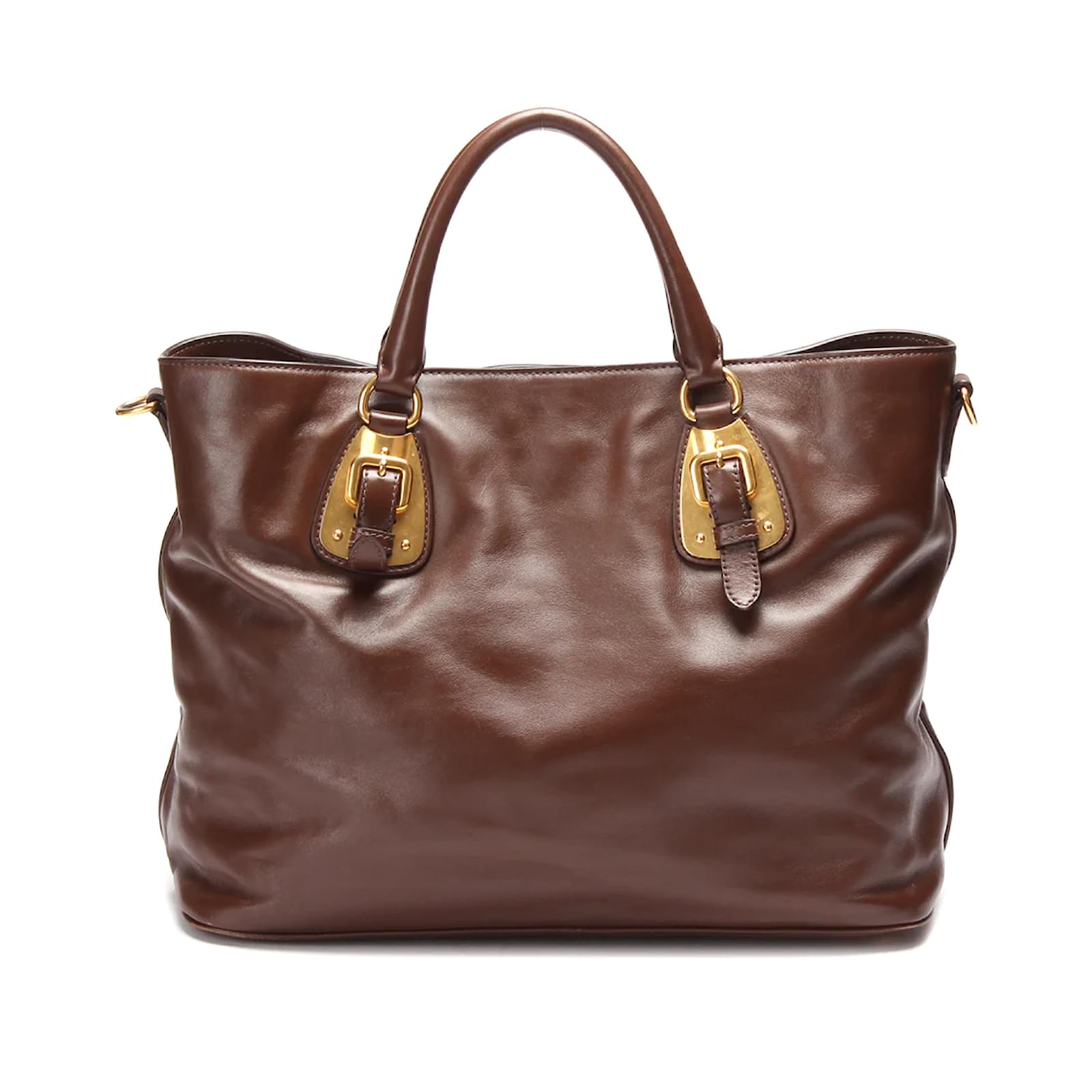 Prada Soft Calf Leather Handbag Brown Pony-style calfskin ref.894781 - Joli  Closet