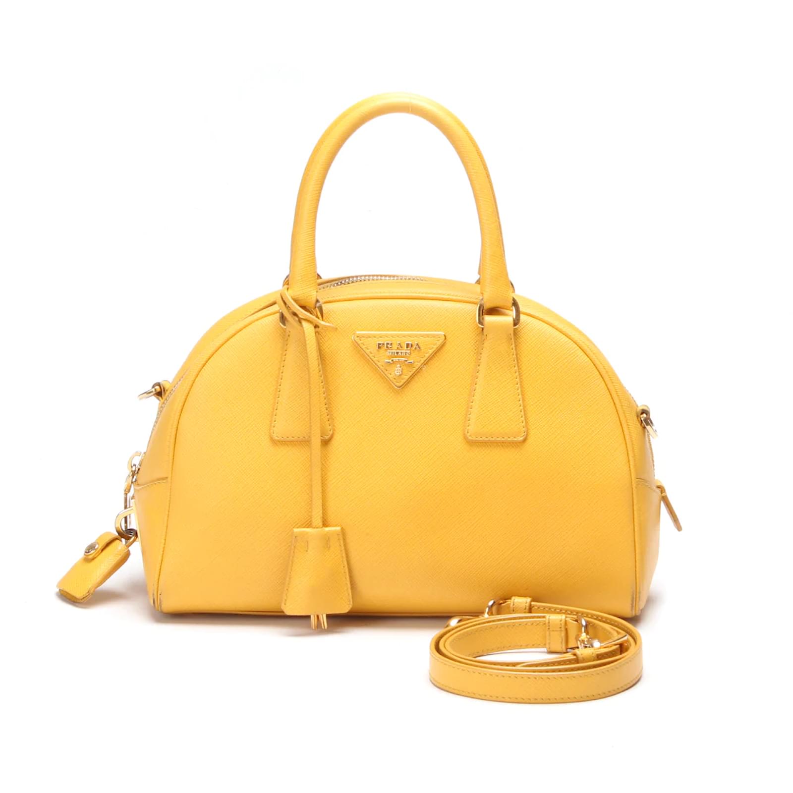 Mini Saffiano Promenade Bag Yellow (Soleil)