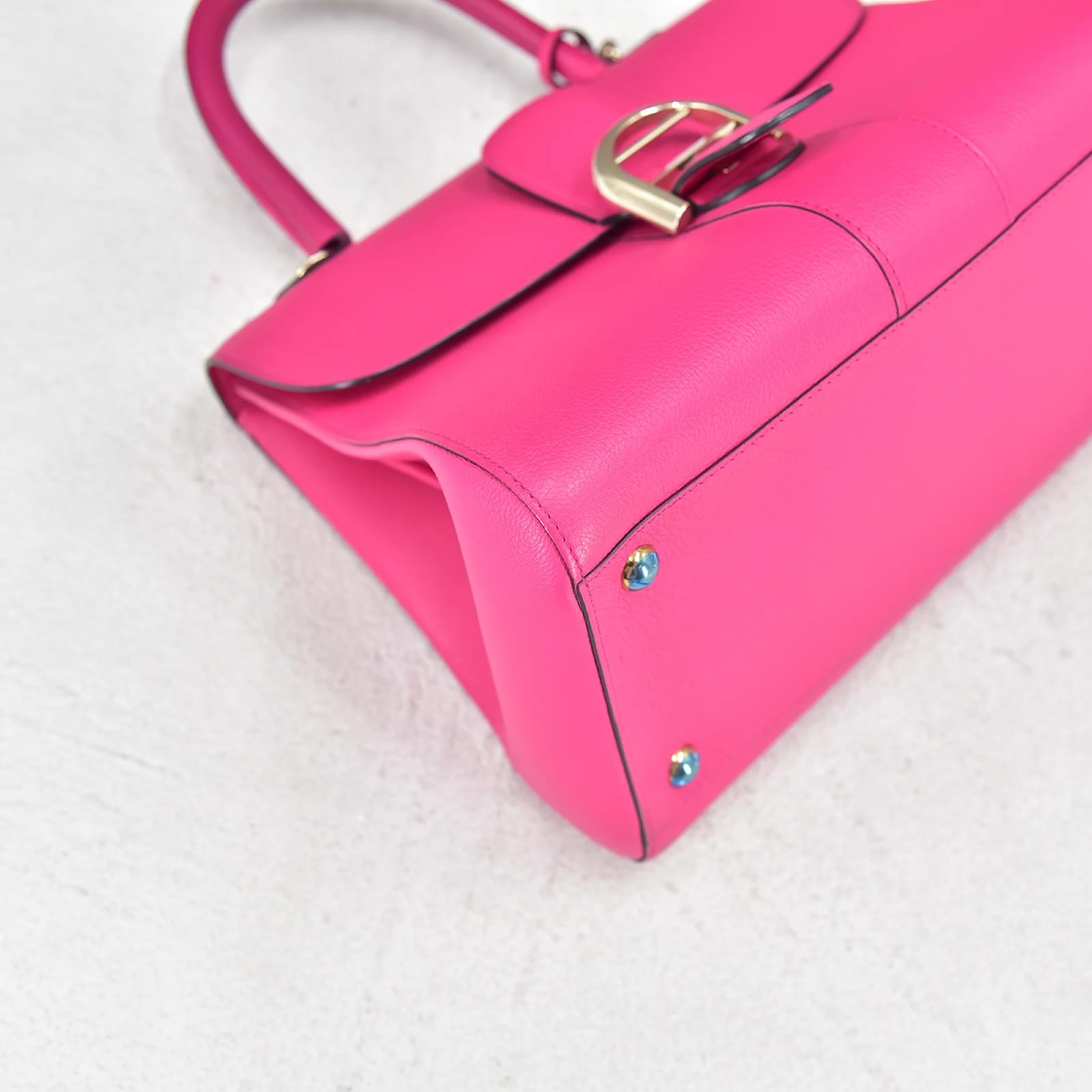 Delvaux Leather Brillant MM Bag Pink Pony-style calfskin ref