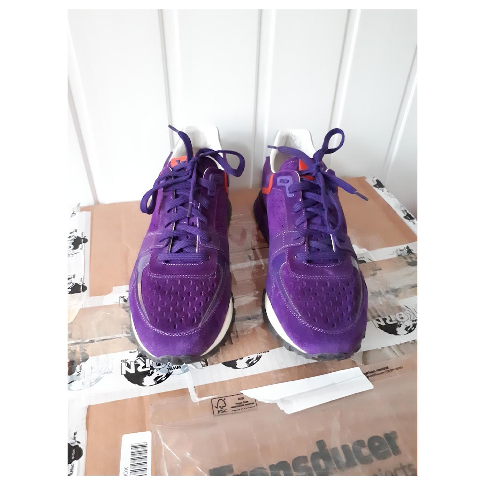 Louis Vuitton Run Away Purple Perforated Sneaker Size 37.5 US 7.5