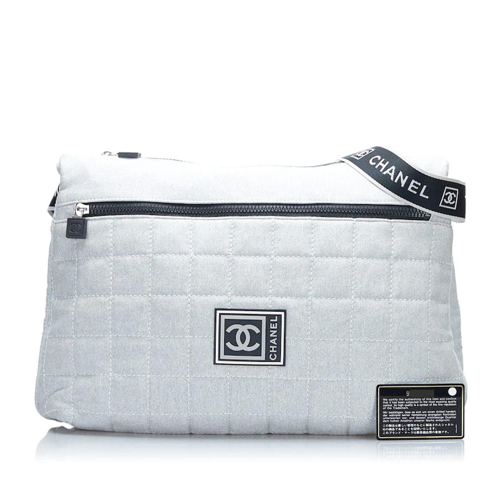 Chanel Sports Ligne Messenger Bag Grey Cotton ref.896800 - Joli